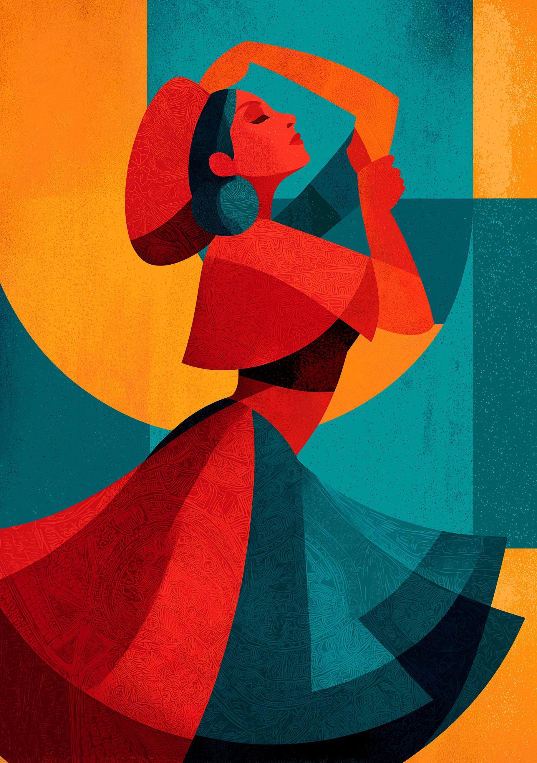 Hispanic-Inspired Feminist Bold Latin Colour Wall Art by The Wall Art Studio