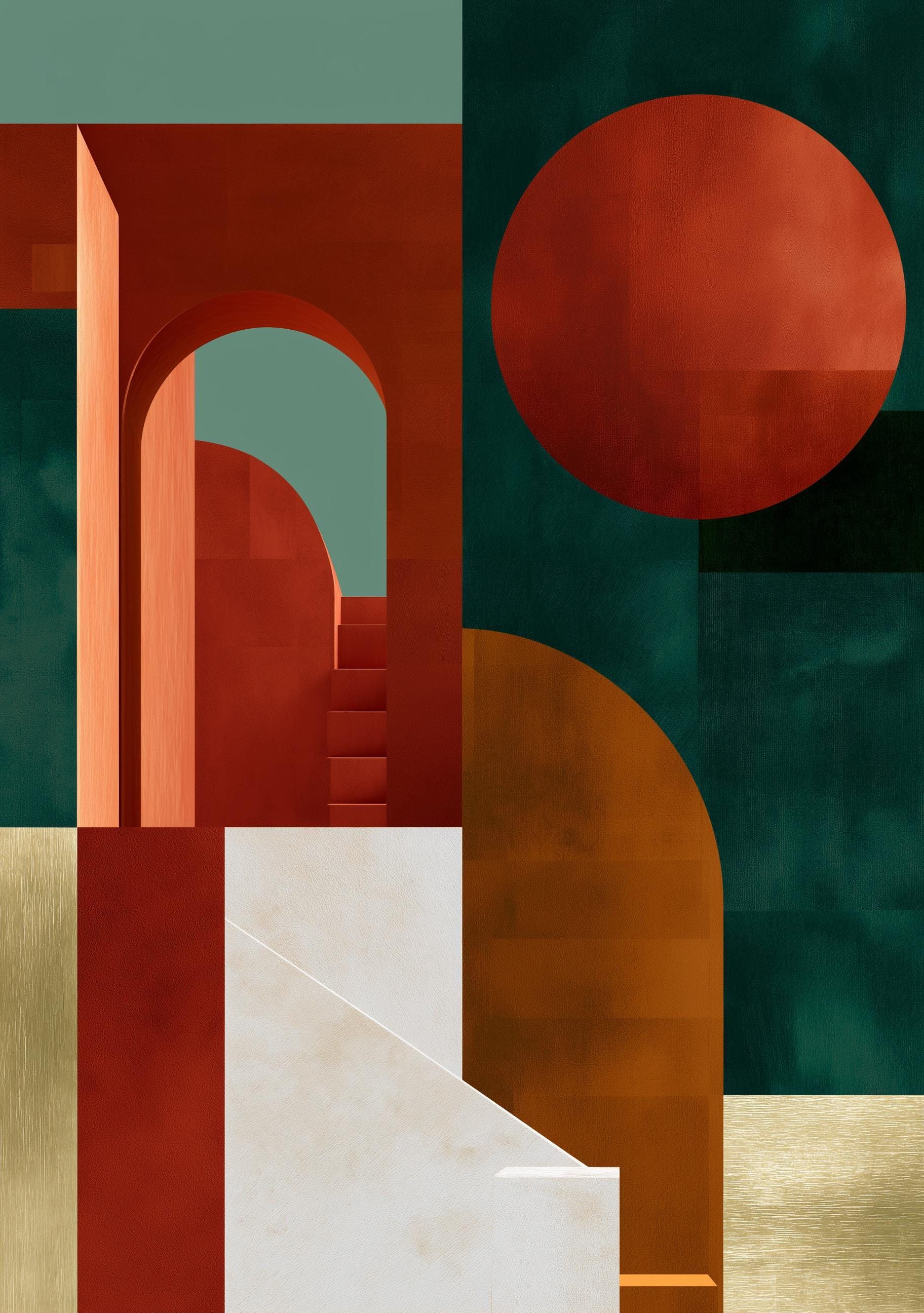 Geometric Architecture Neo Deco Arch Wall Art by The Wall Art Studio