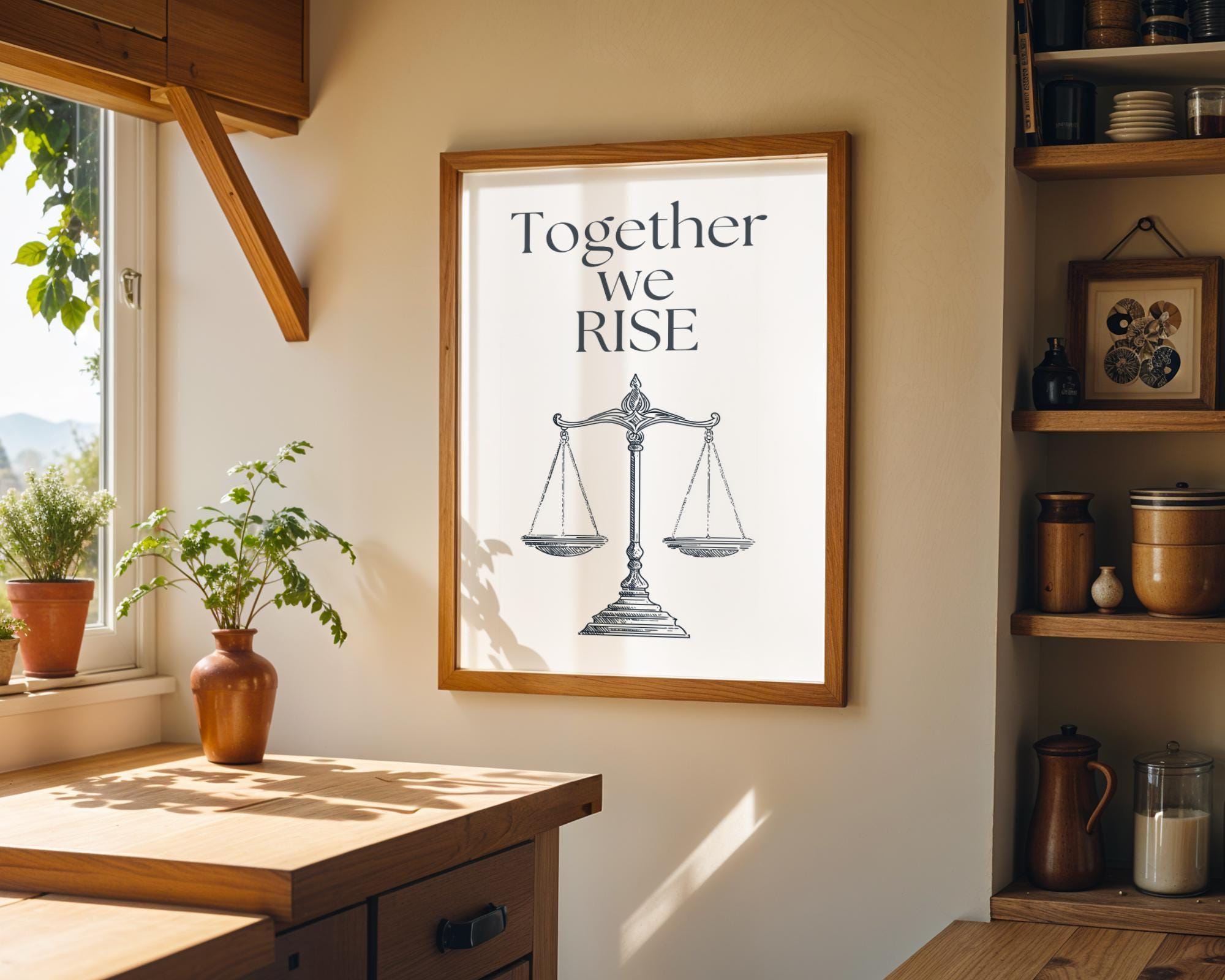 Social Justice Poster "Together We Rise" Inclusive Modern Activist Equality Wall Art by The Wall Art Studio