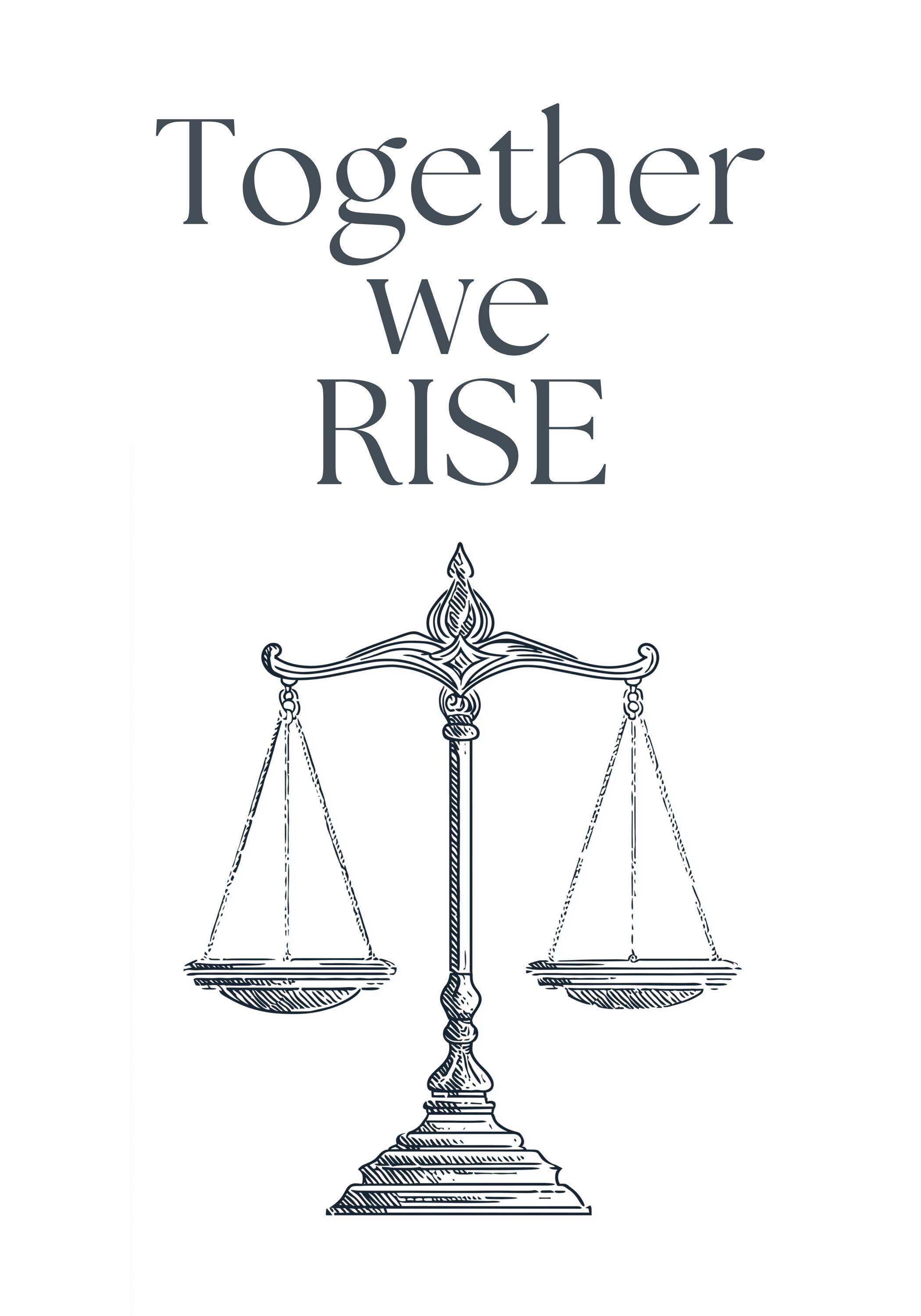 Social Justice Poster "Together We Rise" Inclusive Modern Activist Equality Wall Art by The Wall Art Studio