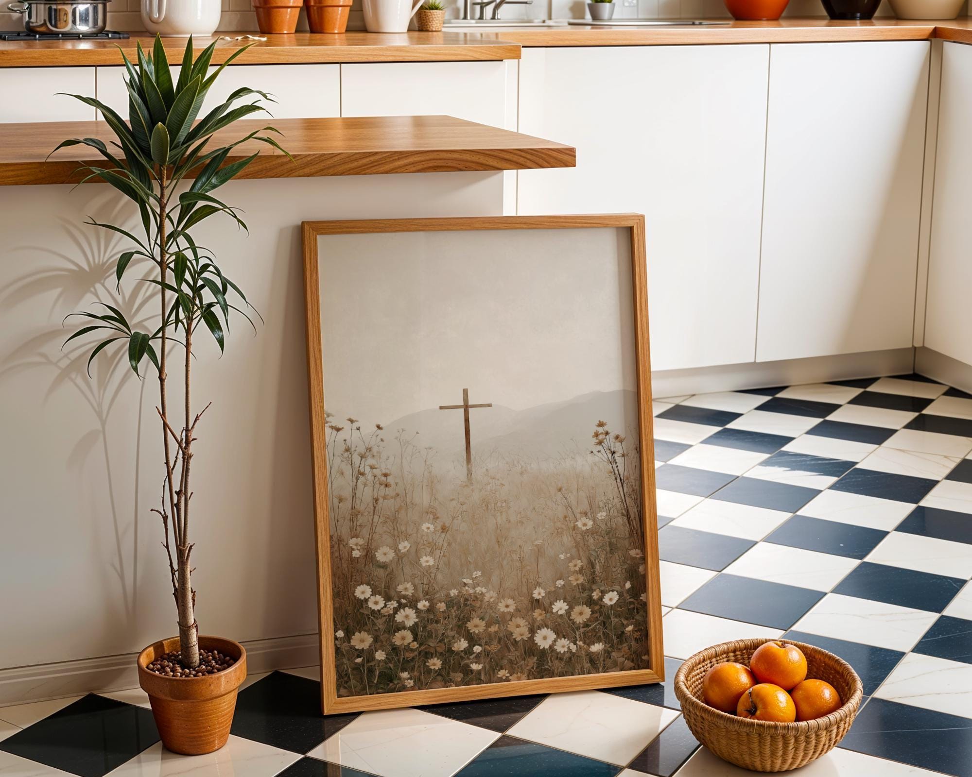 Christian Cross Minimalist Religious Wall Art by The Wall Art Studio