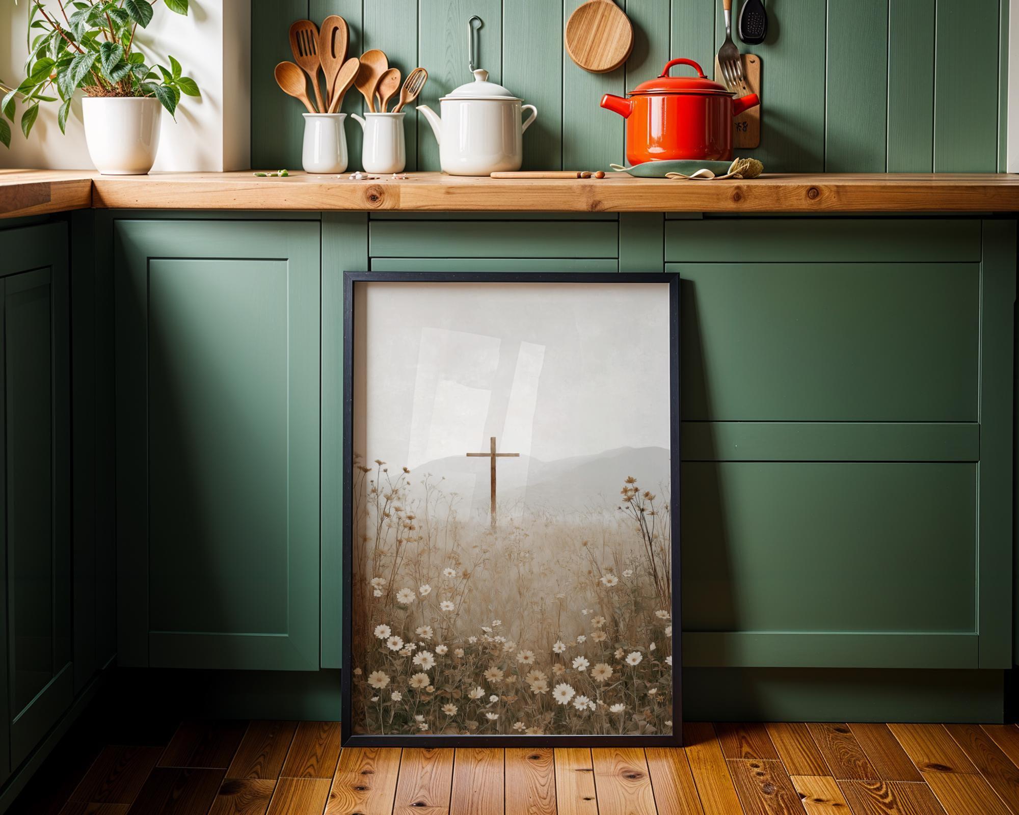 Christian Cross Minimalist Religious Wall Art by The Wall Art Studio