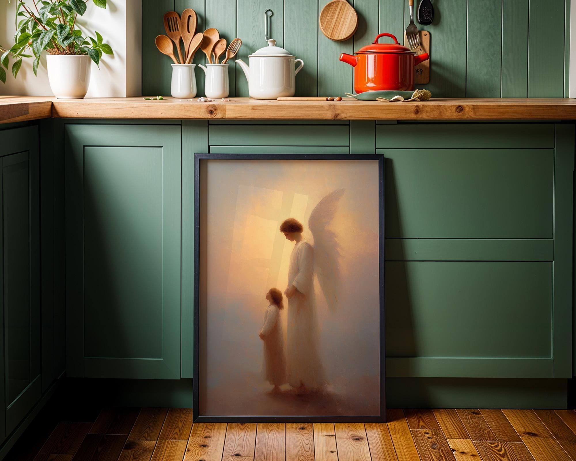 Guardian Angel Christian Spiritual Religious Wall Art by The Wall Art Studio