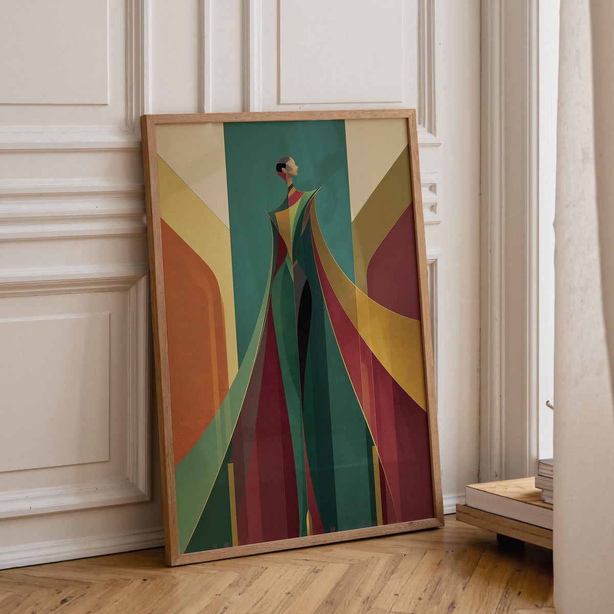 Art Deco Woman Elegant Fashion Geometric Figure Wall Art