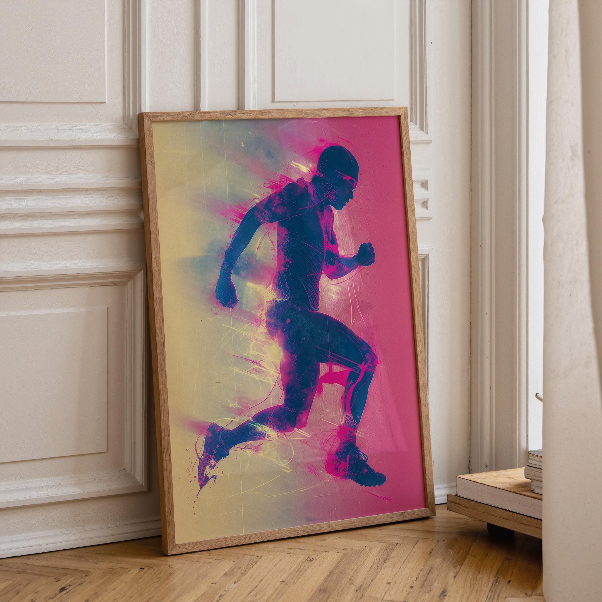 1980s Neon Sports Vaporwave Fitness Wall Art by The Wall Art Studio