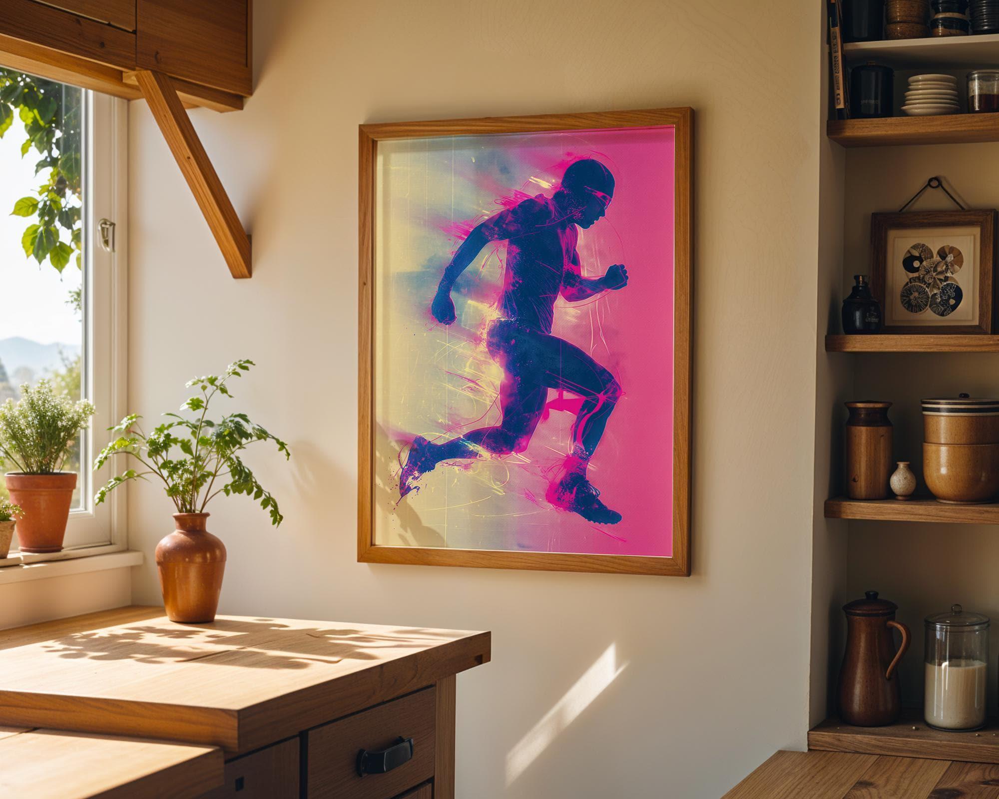 1980s Neon Sports Vaporwave Fitness Wall Art by The Wall Art Studio