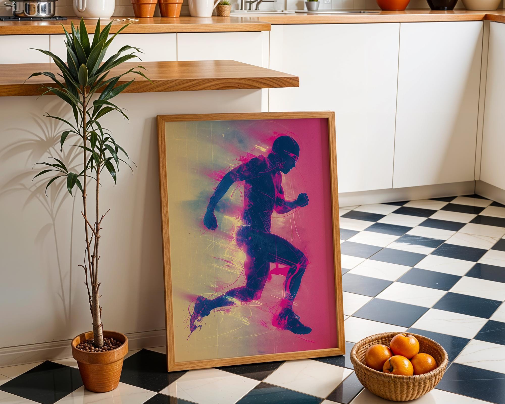 1980s Neon Sports Vaporwave Fitness Wall Art by The Wall Art Studio