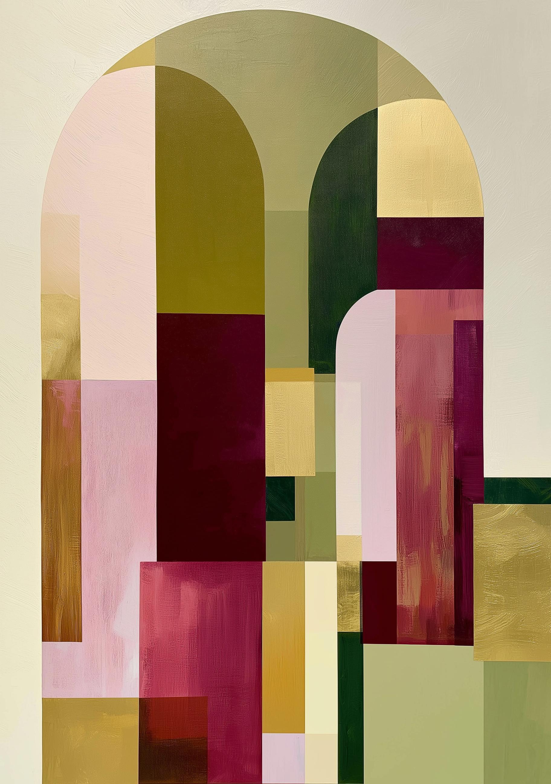 Modern Luxury Neo Deco Arch Geometric Wall Art by The Wall Art Studio
