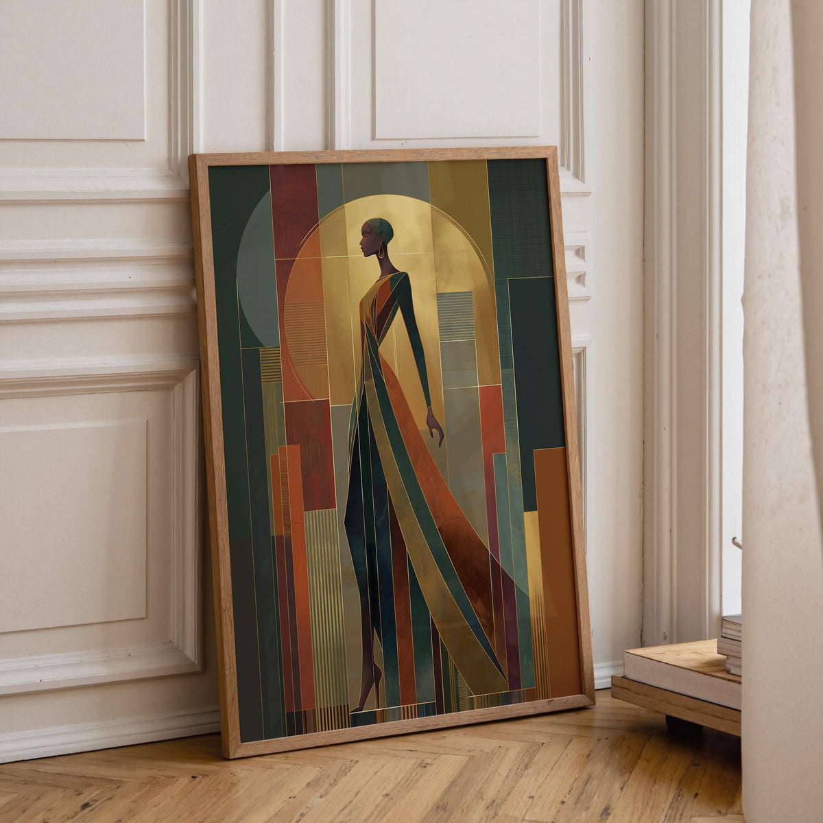 Art Deco Woman Elegant Fashion Geometric Figure Vintage Glam Wall Art