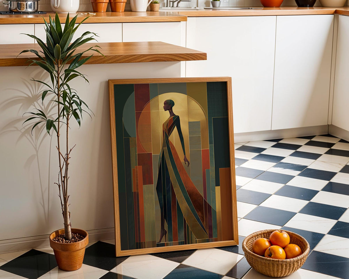 Art Deco Woman Elegant Fashion Geometric Figure Vintage Glam Wall Art