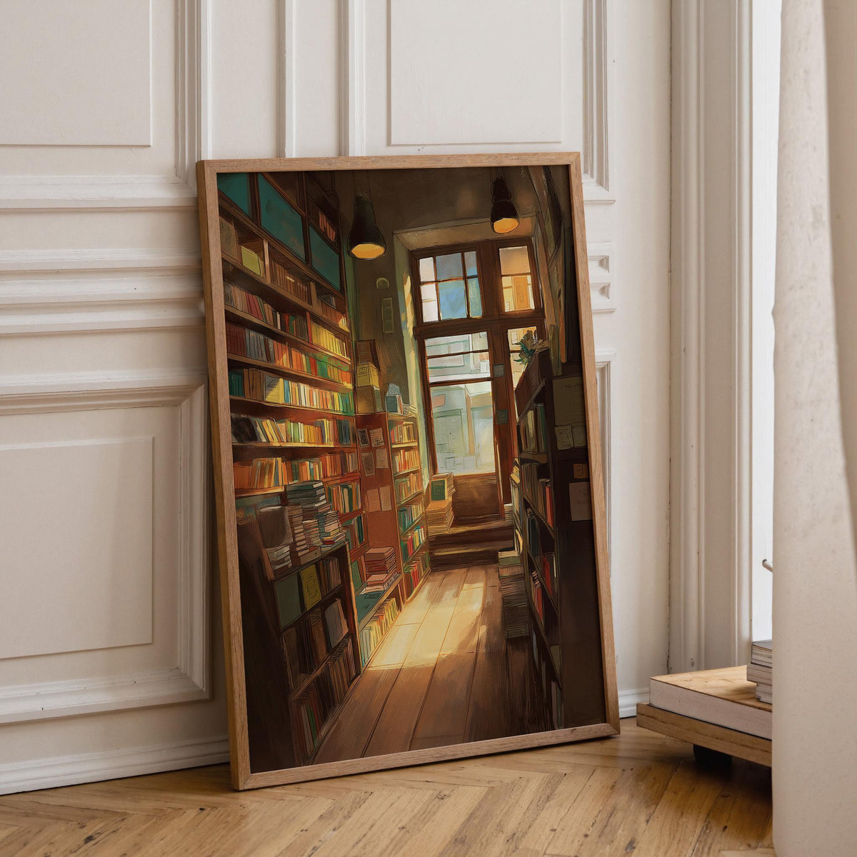 Cozy Vintage Bookshop Library Dark Academia Wall Art by The Wall Art Studio