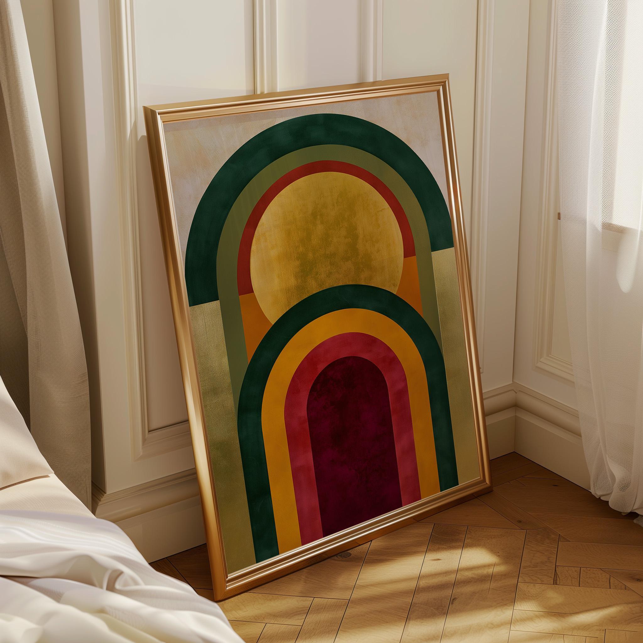 Abstract Mid Century Modern Neo Deco Geometric Arch Wall Art by The Wall Art Studio