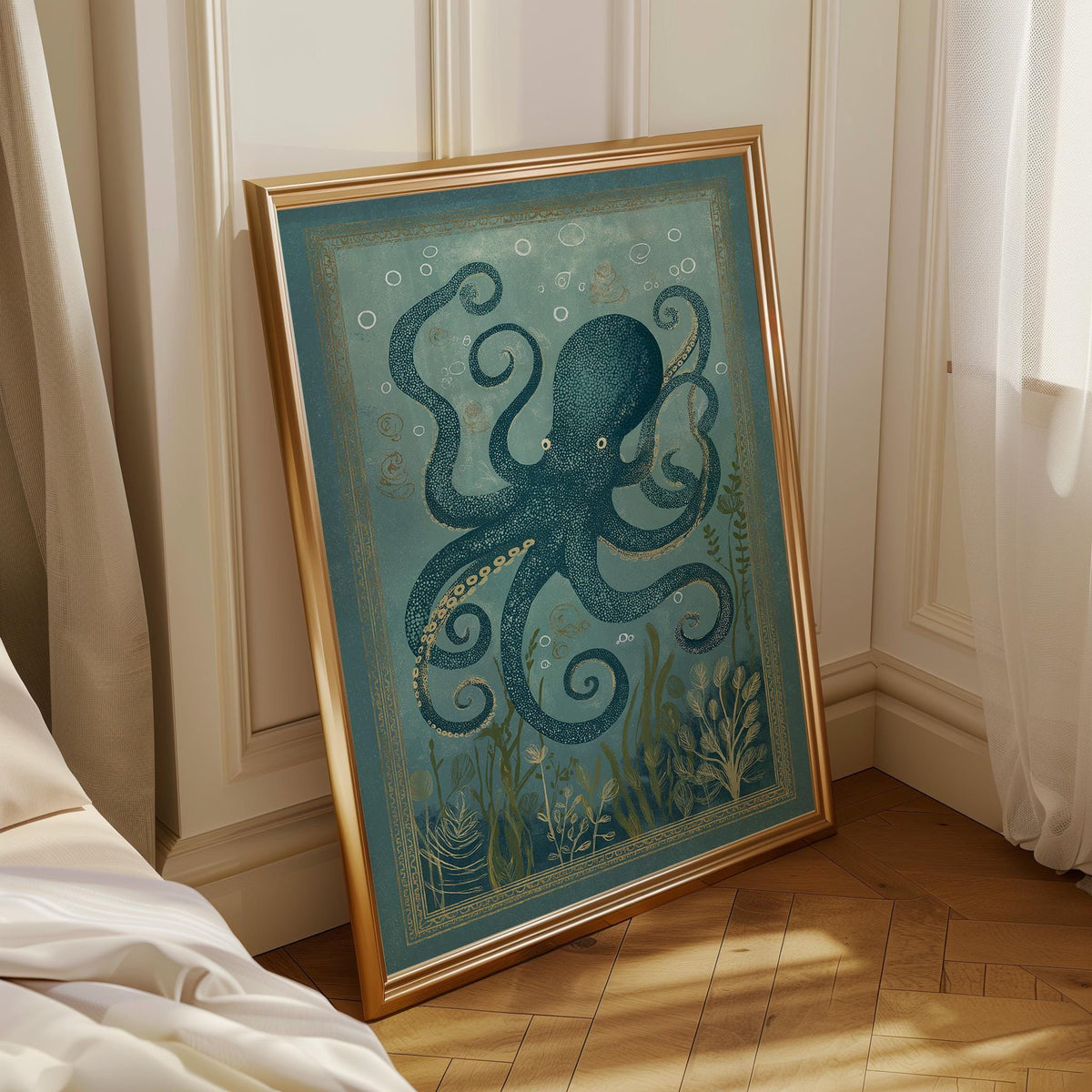Octopus Coastal Ocean Nautical Decor Sea Life Wall Art