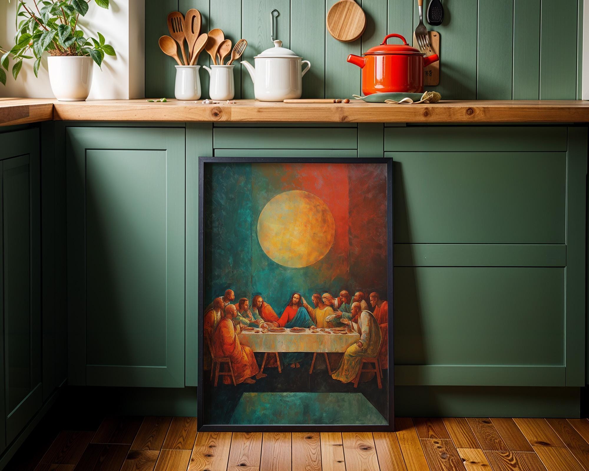 Last Supper Modern Religious Christian Biblical Wall Art by The Wall Art Studio
