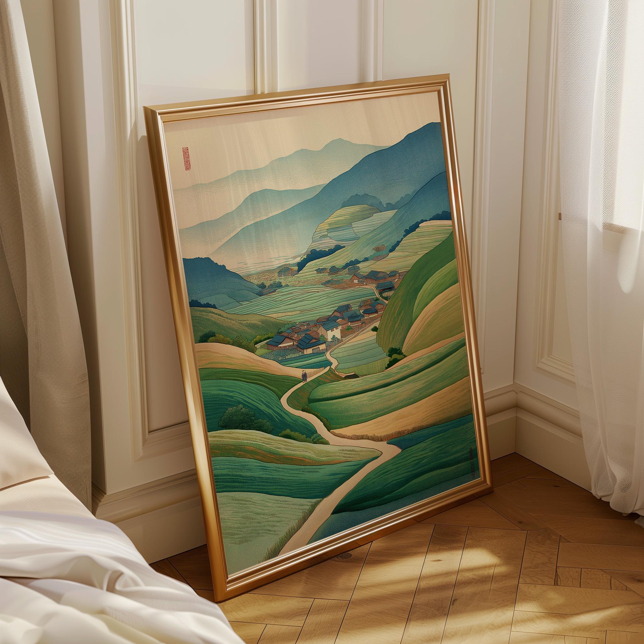 Minimalist Japanese Tree Landscape Wall Art by The Wall Art Studio