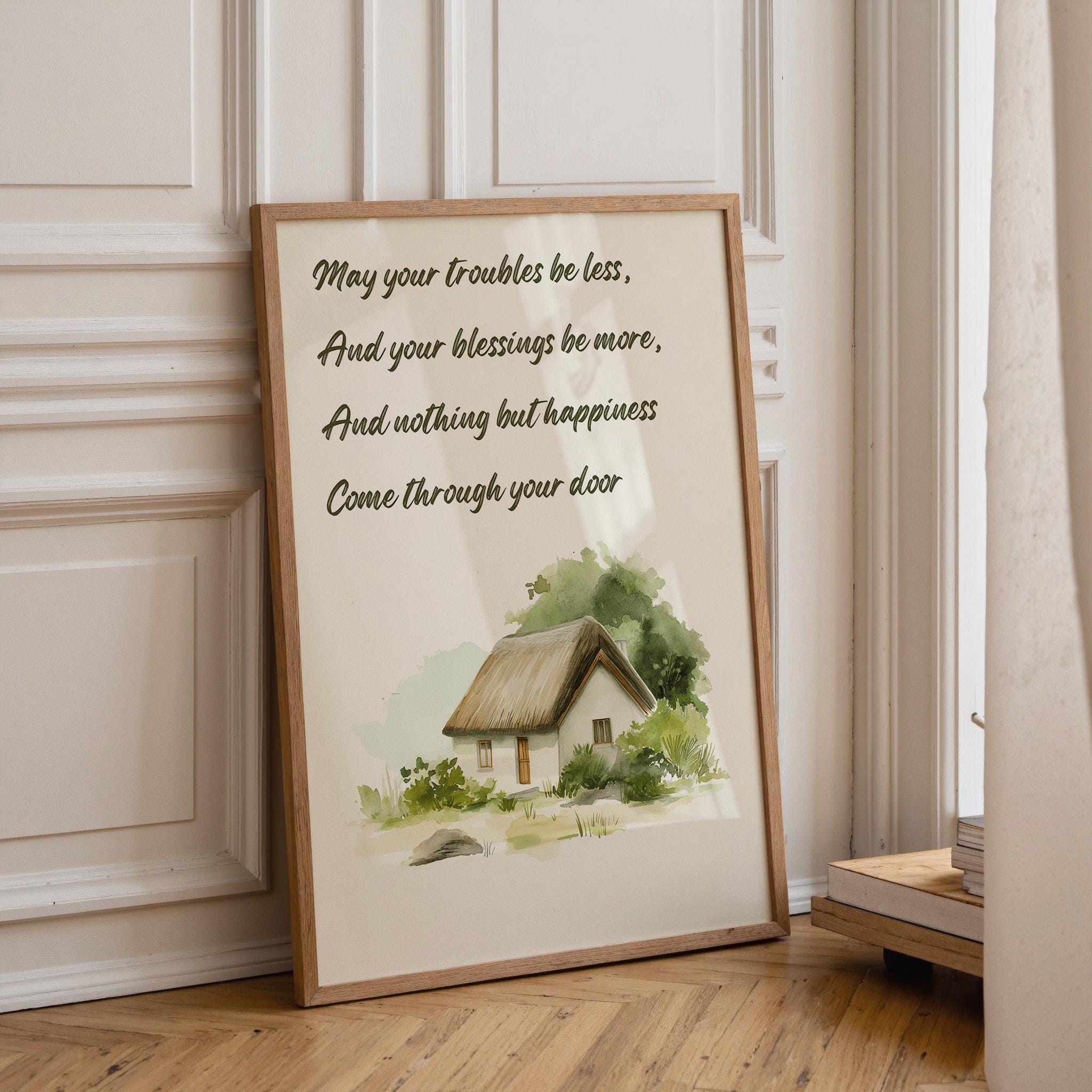 Irish Blessing May Troubles Be Less Inspirational Quote Wall Art by The Wall Art Studio