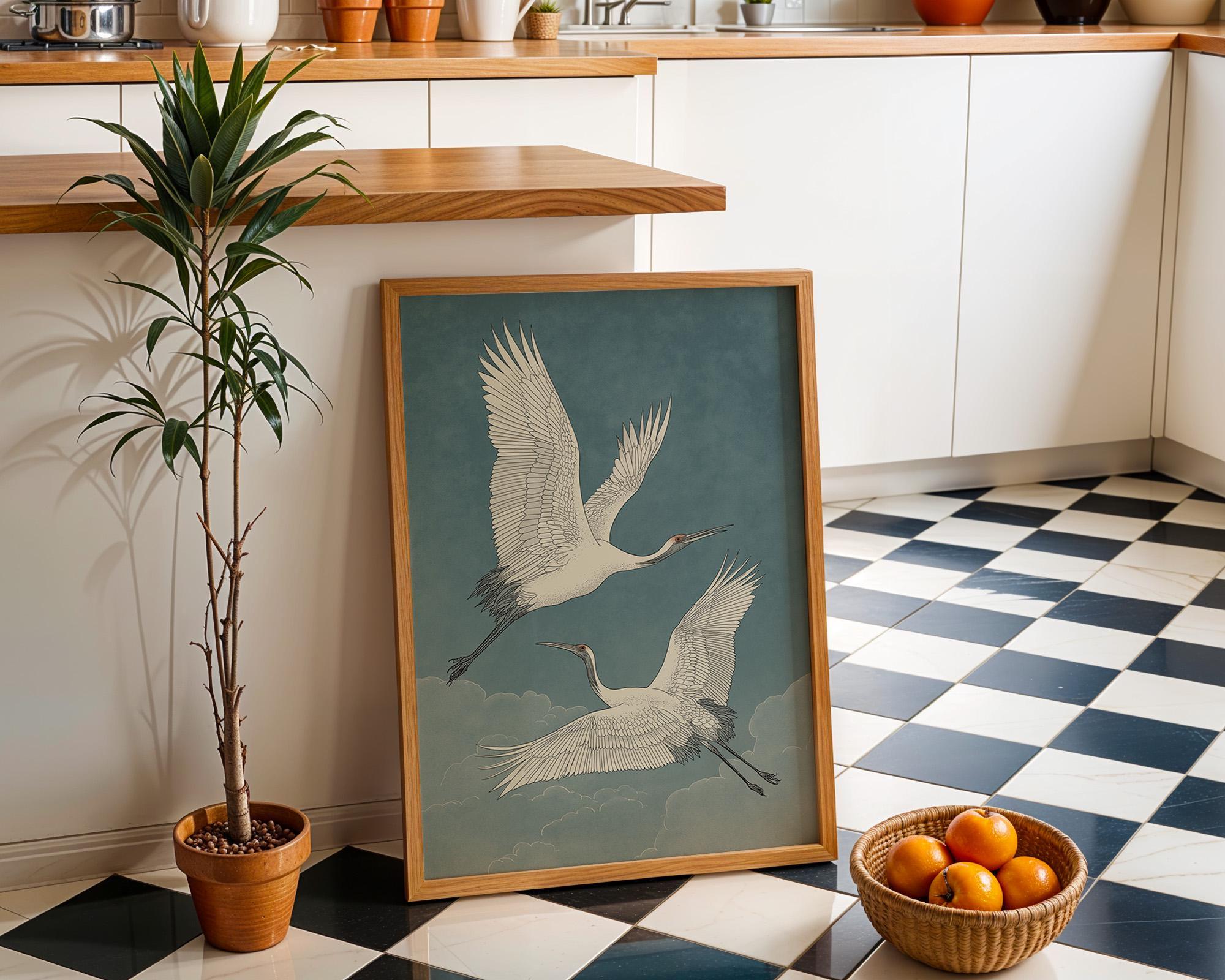 Swallow Bird Japanese Style Japandi Wall Art by The Wall Art Studio
