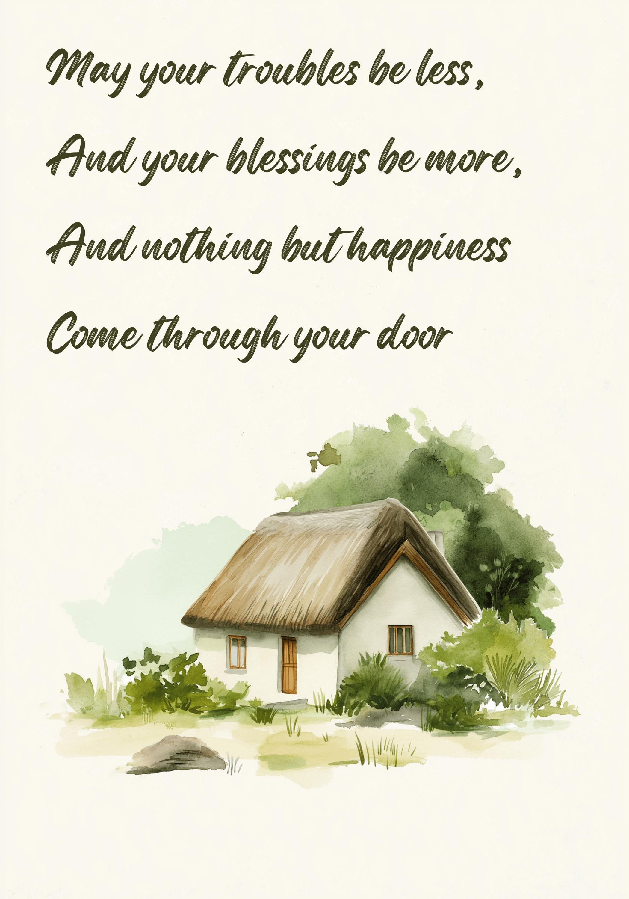 Irish Blessing May Troubles Be Less Inspirational Quote Wall Art by The Wall Art Studio