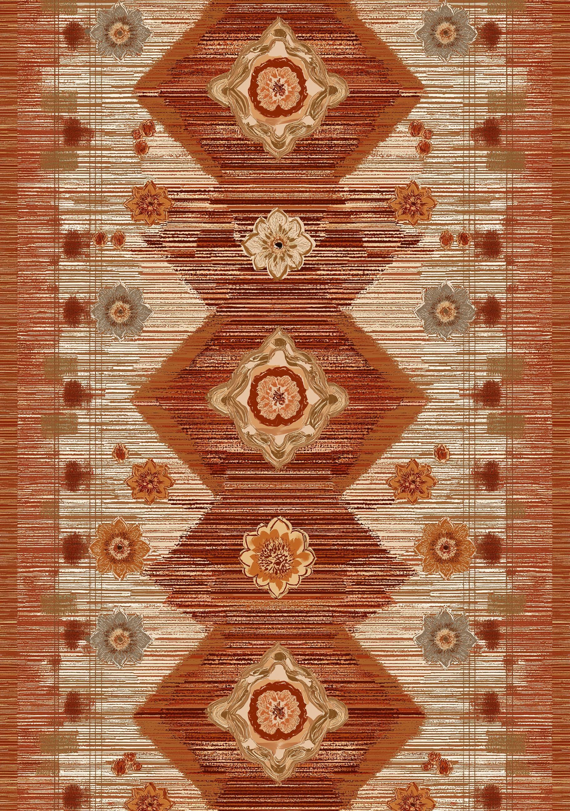 Moroccan Boho Terracotta Geometric Neutral Tribal Wall Art by The Wall Art Studio