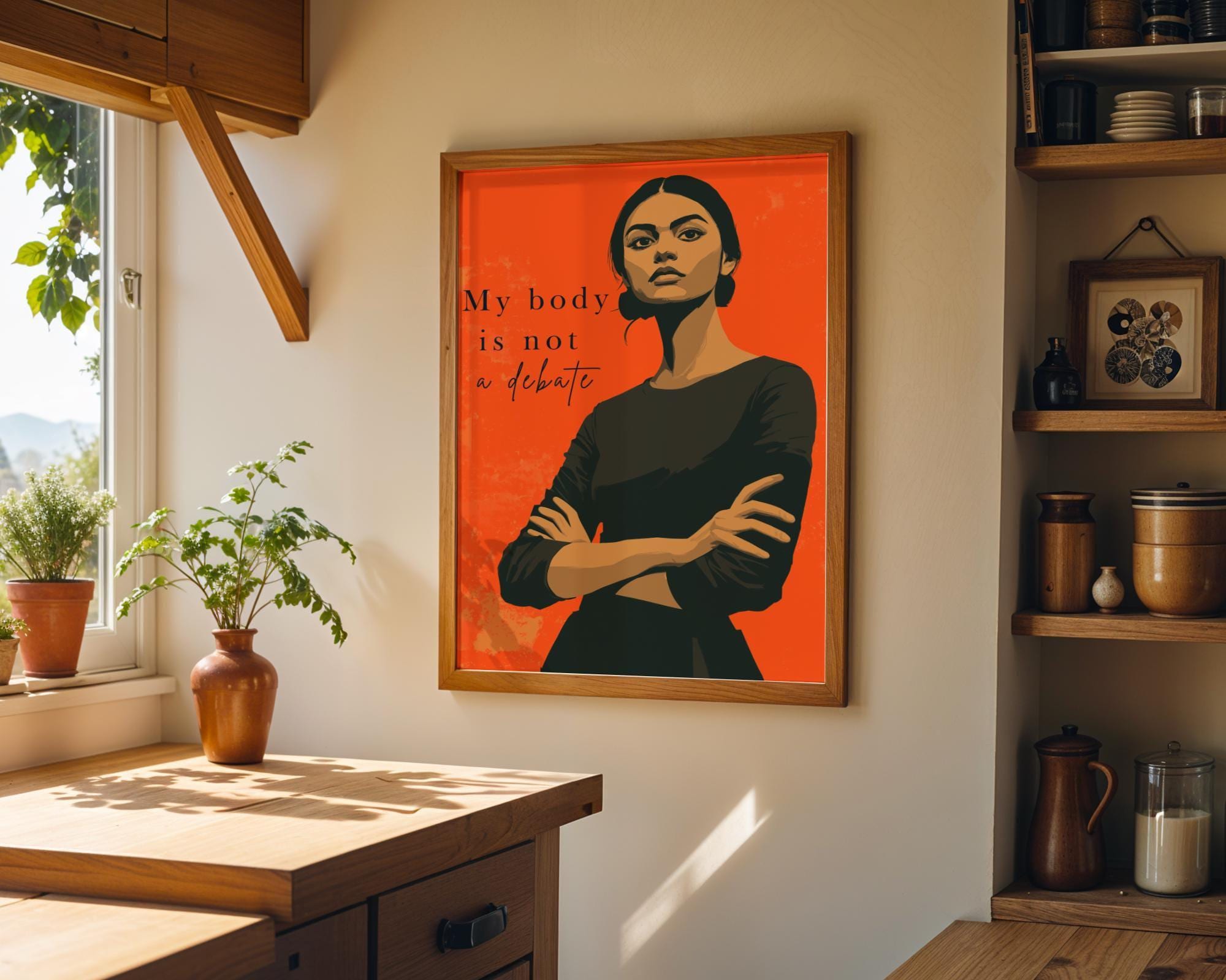 Feminist "My Body Is Not a Debate" Women’s Rights Quote Wall Art by The Wall Art Studio