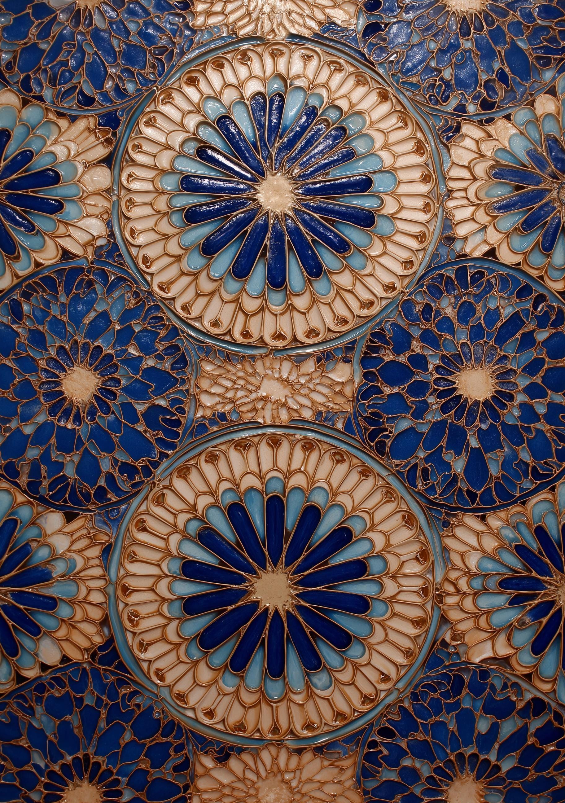 Blue Moroccan Tile Wall Art Print, Geometric Pattern Poster, Mediterranean Decor, Boho Coastal Blue Artwork (Framed Option)
