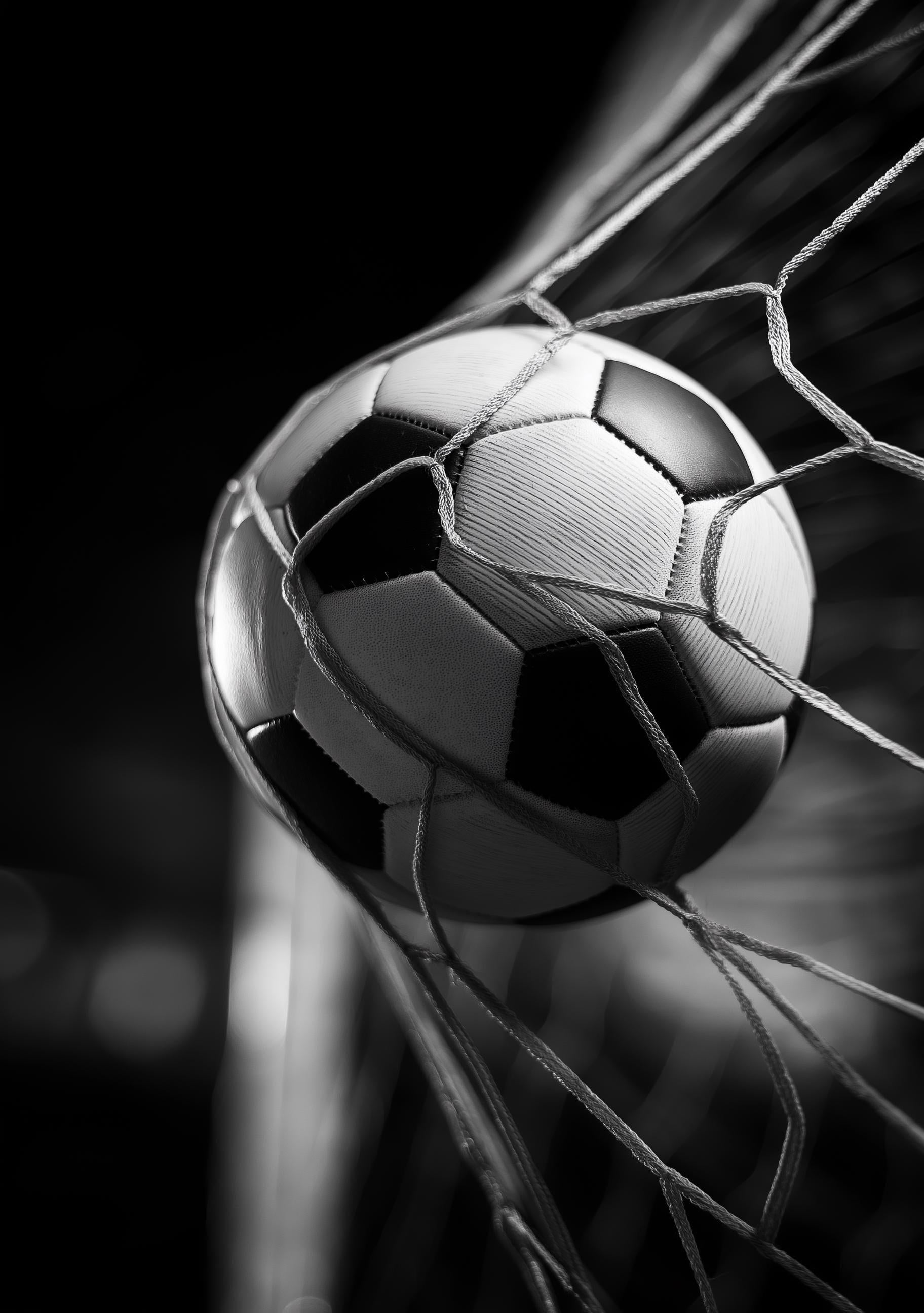 Football Soccer Goal Black & White Sports Photography Wall Art by The Wall Art Studio - physical