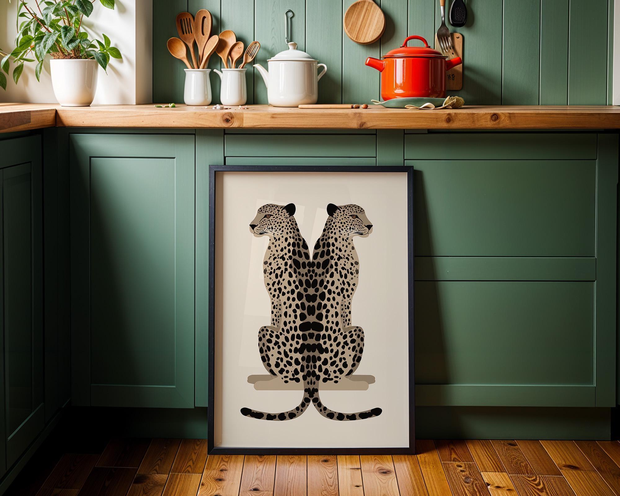Minimalist Leopard Modern Animal Abstract Safari Print Wall Art by The Wall Art Studio