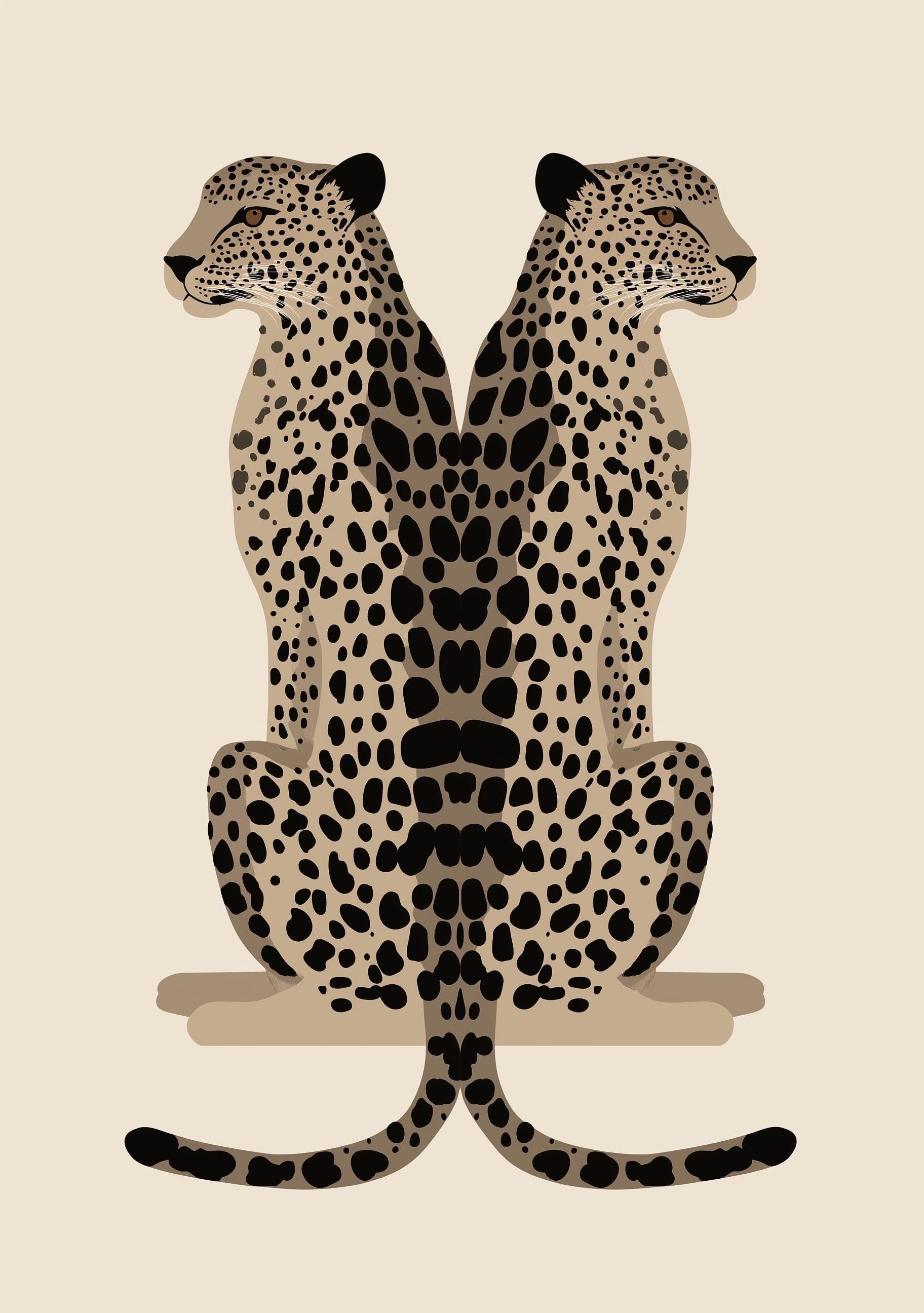 Minimalist Leopard Modern Animal Abstract Safari Print Wall Art by The Wall Art Studio