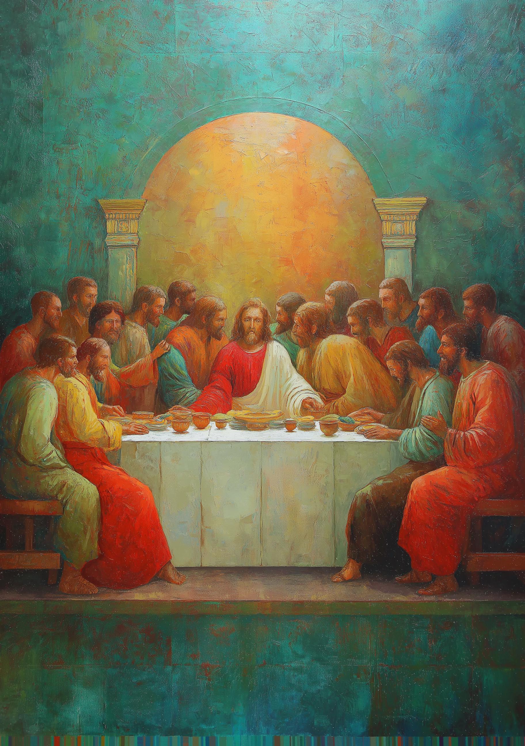 Last Supper Christian Jesus Disciples Religious Wall Art by The Wall Art Studio
