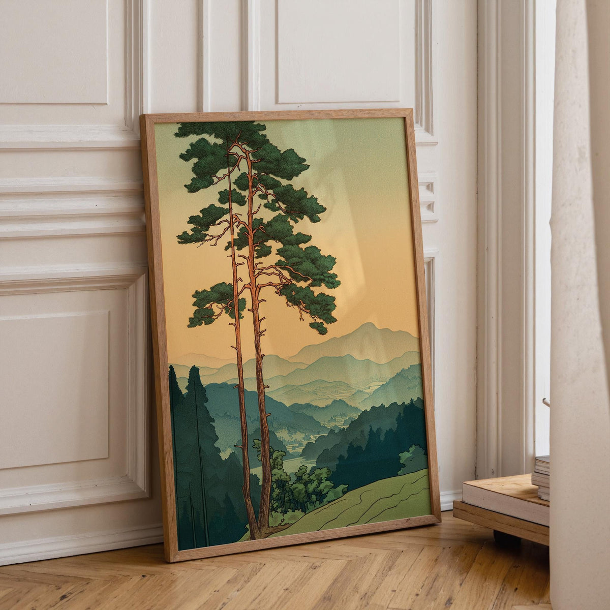 Japanese Mountain Pine Vintage Landscape Wall Art by The Wall Art Studio