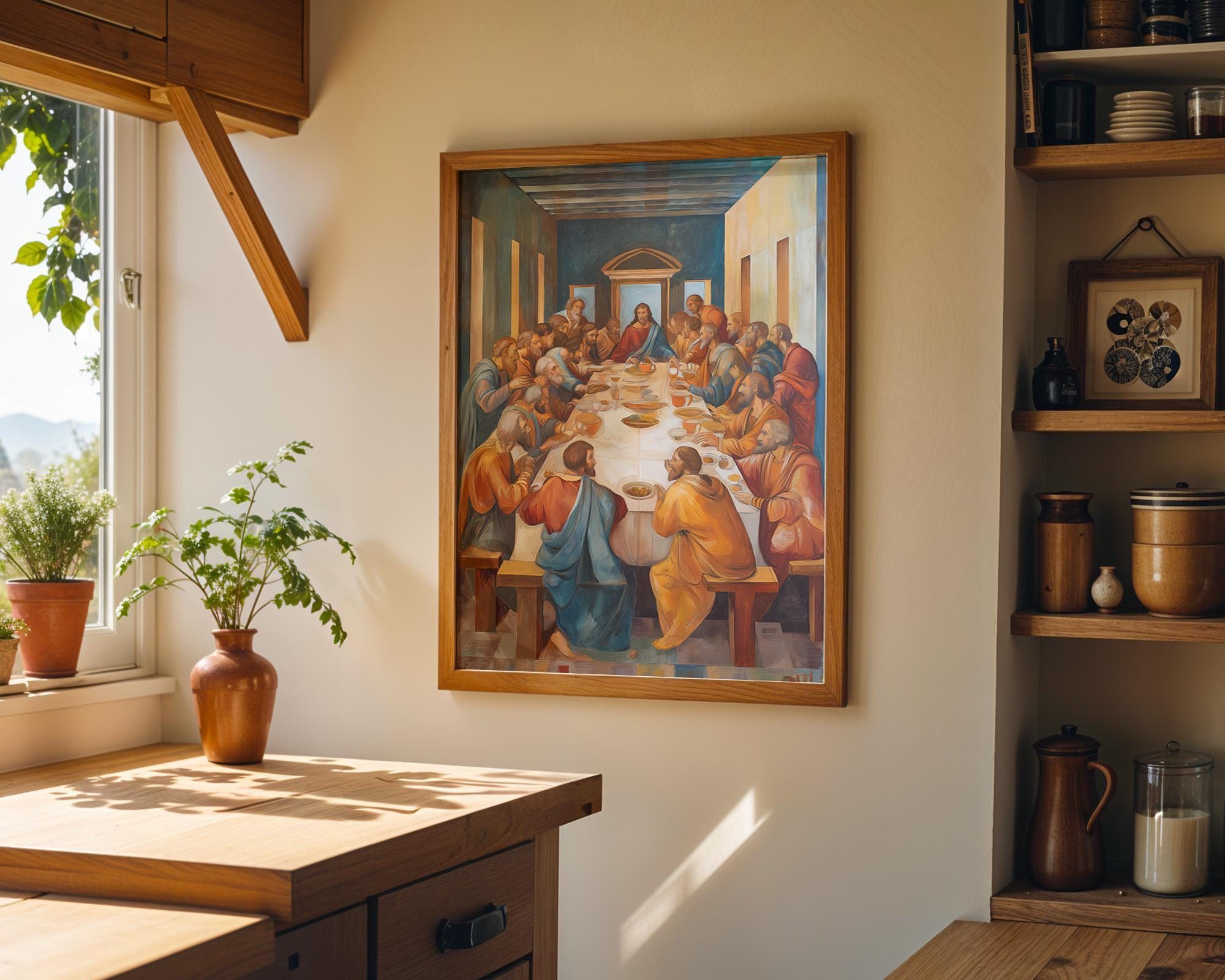 Last Supper Christian Jesus and Disciples Biblical Wall Art by The Wall Art Studio