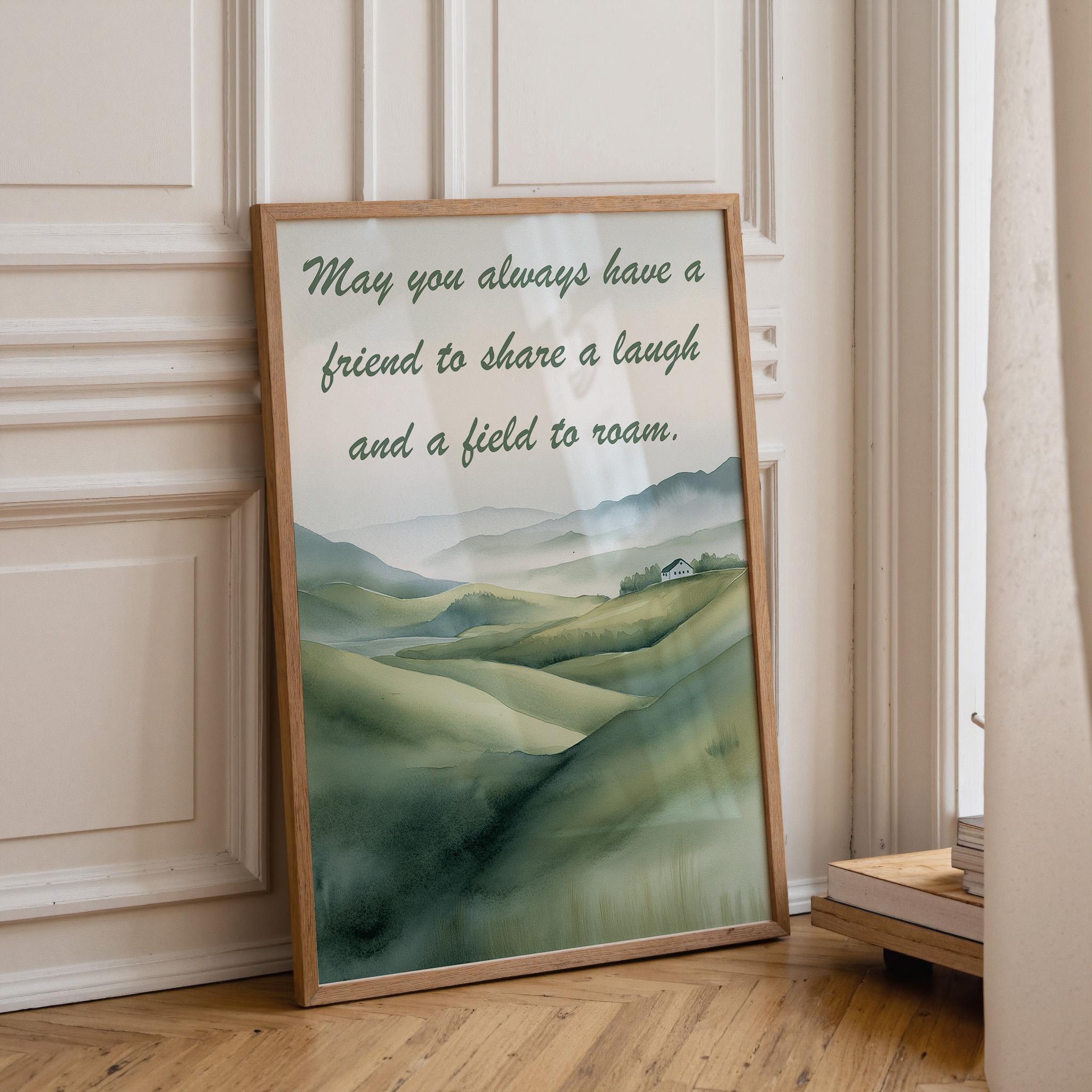 Irish Blessing Friendship Quote Irish Landscape Wall Art by The Wall Art Studio
