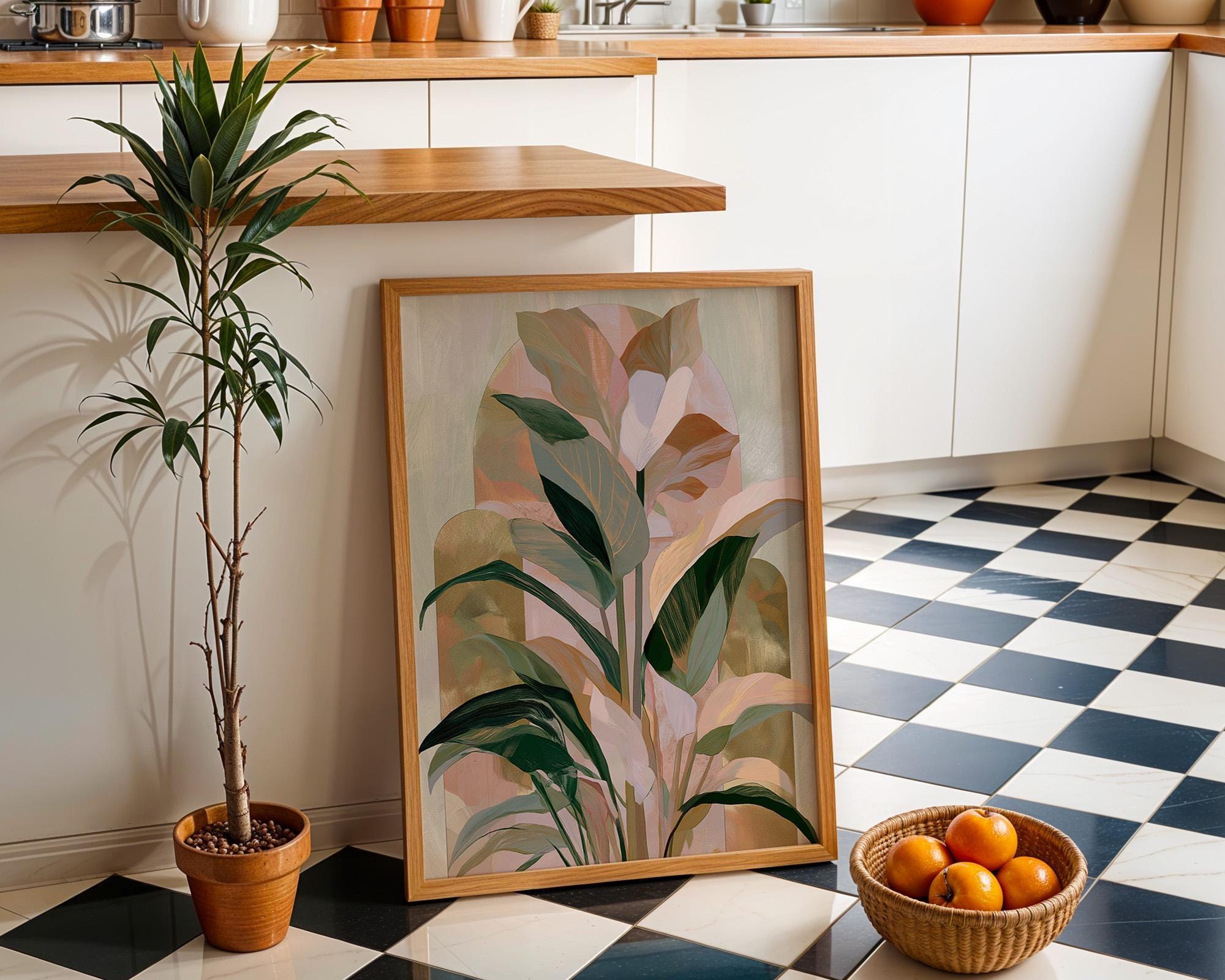 Art Deco Ginkgo Leaf Wall Art by The Wall Art Studio