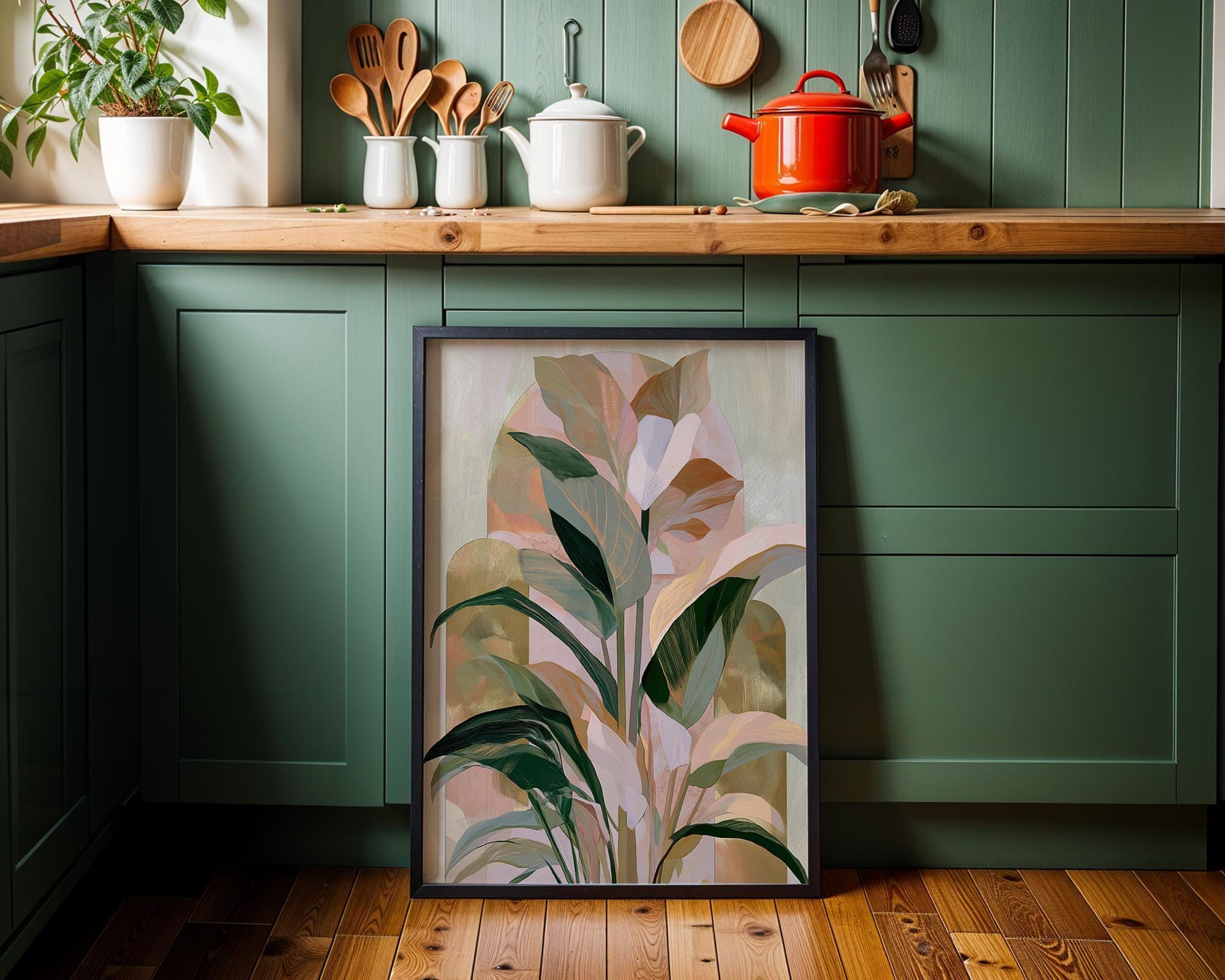 Art Deco Ginkgo Leaf Wall Art by The Wall Art Studio