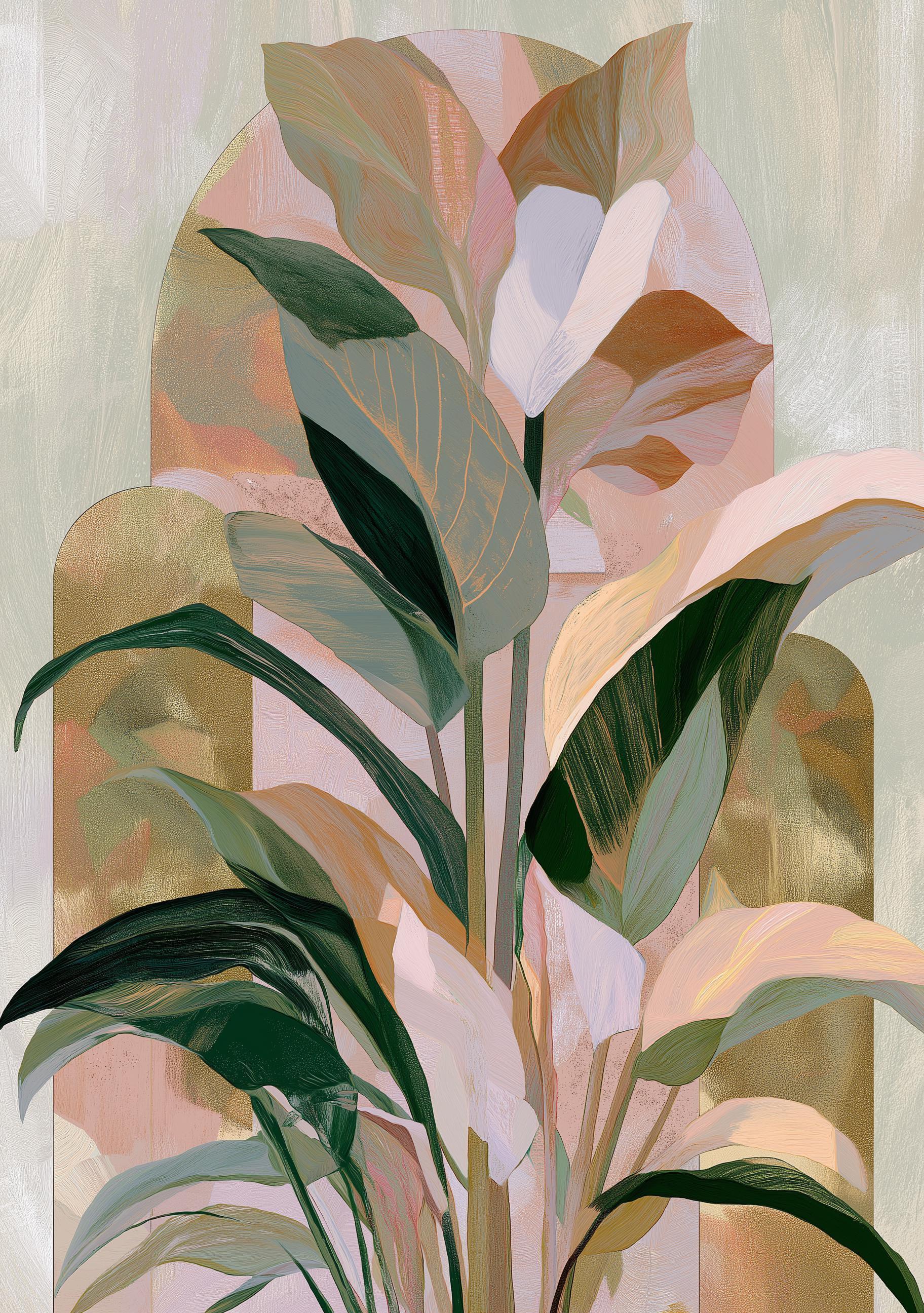 Art Deco Ginkgo Leaf Wall Art by The Wall Art Studio