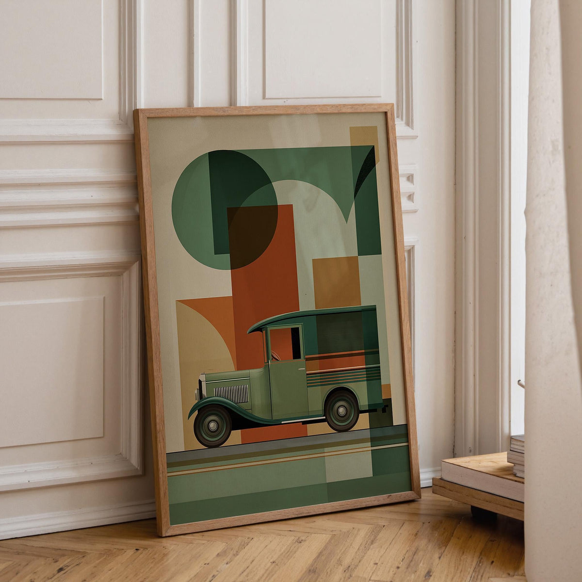 Classic Green Lorry Army Vehicle Wall Art by The Wall Art Studio