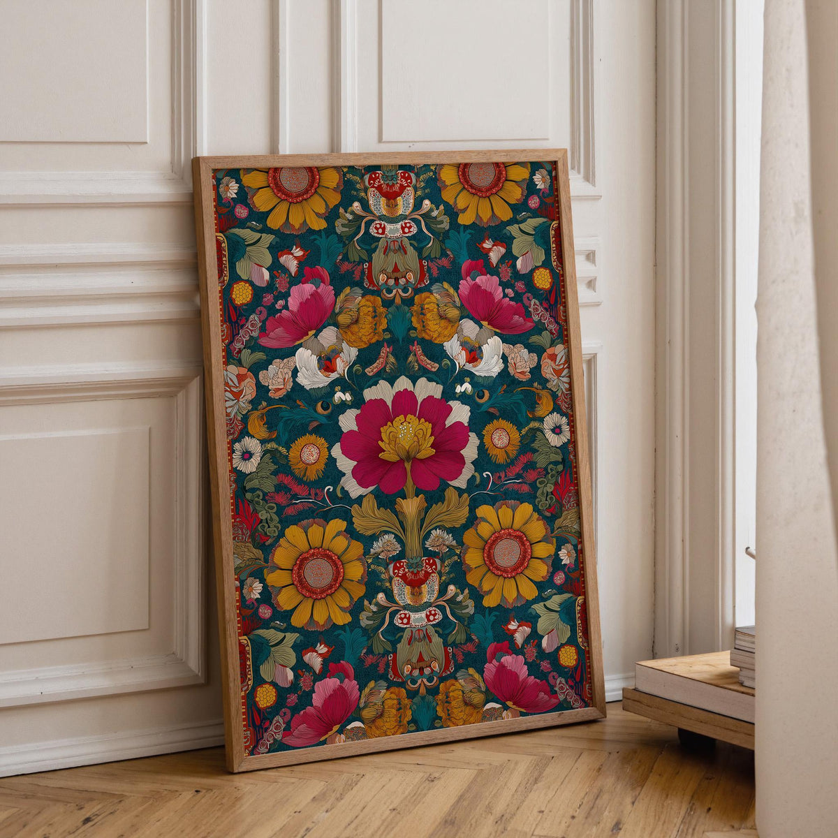 William Morris Inspired Floral Maximalist Botanical Pattern Wall Art by The Wall Art Studio - physical