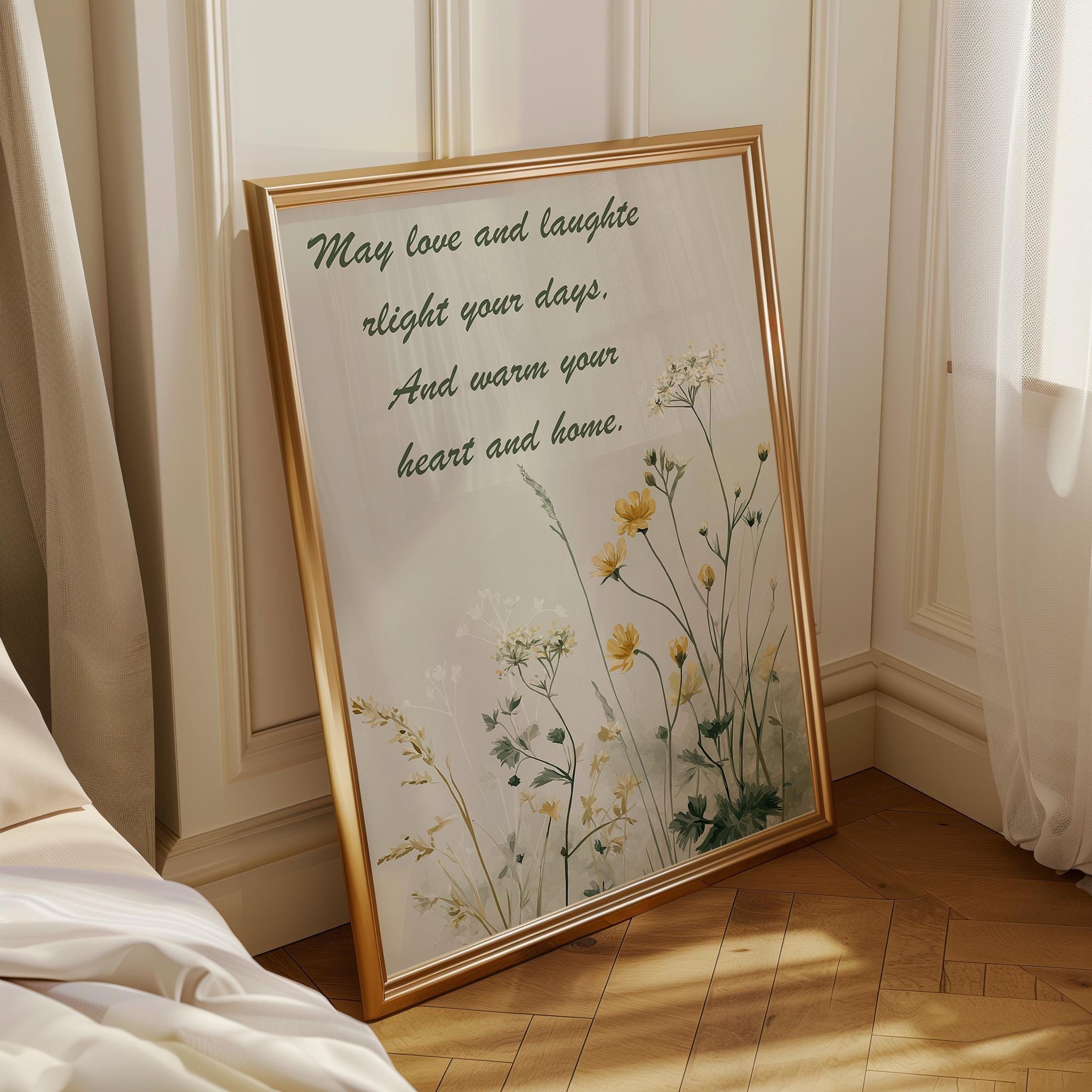 Irish Blessing Love Laughter Quote Wall Art by The Wall Art Studio