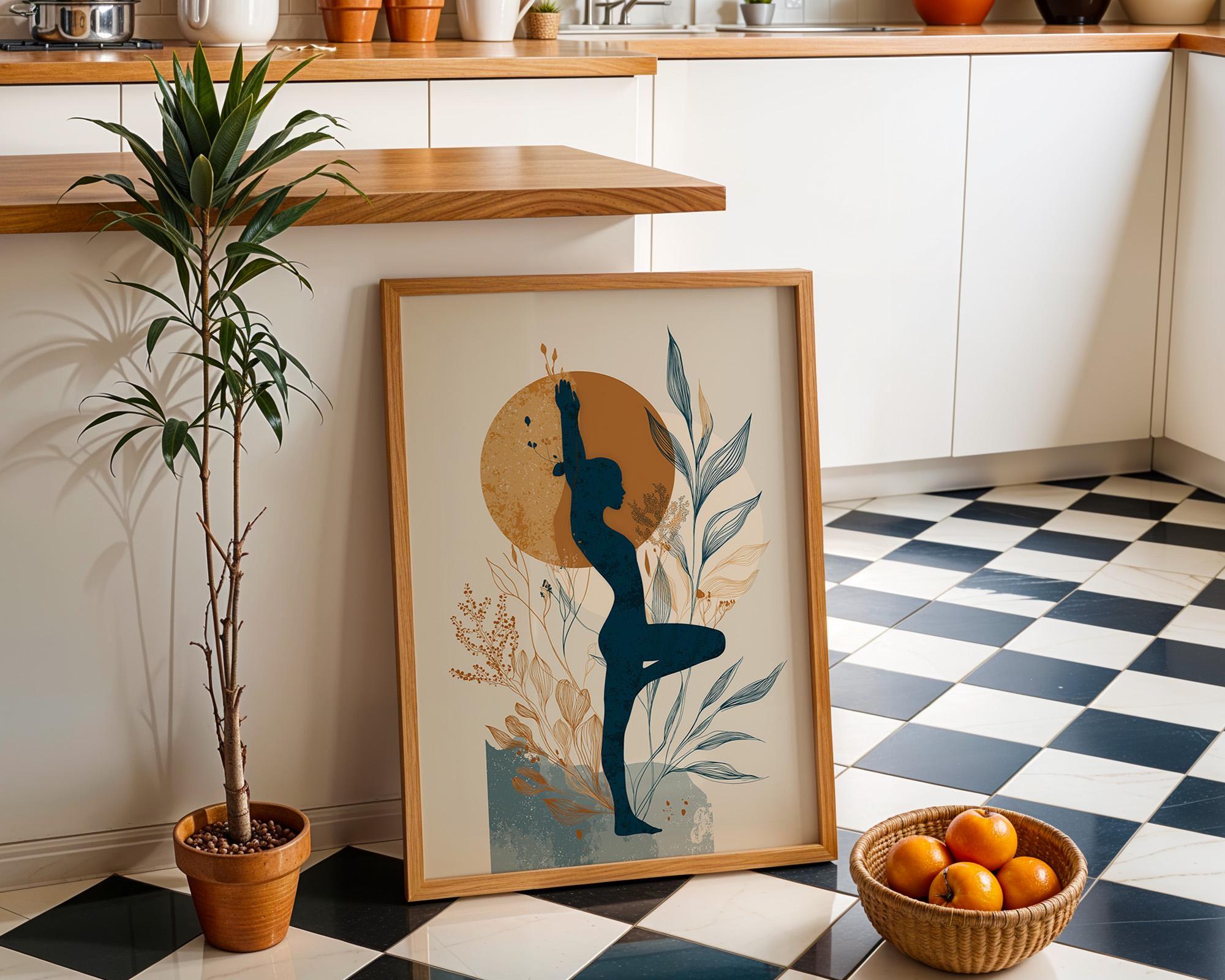 Boho Yoga Minimalist Meditation Botanical Wellness Wall Art