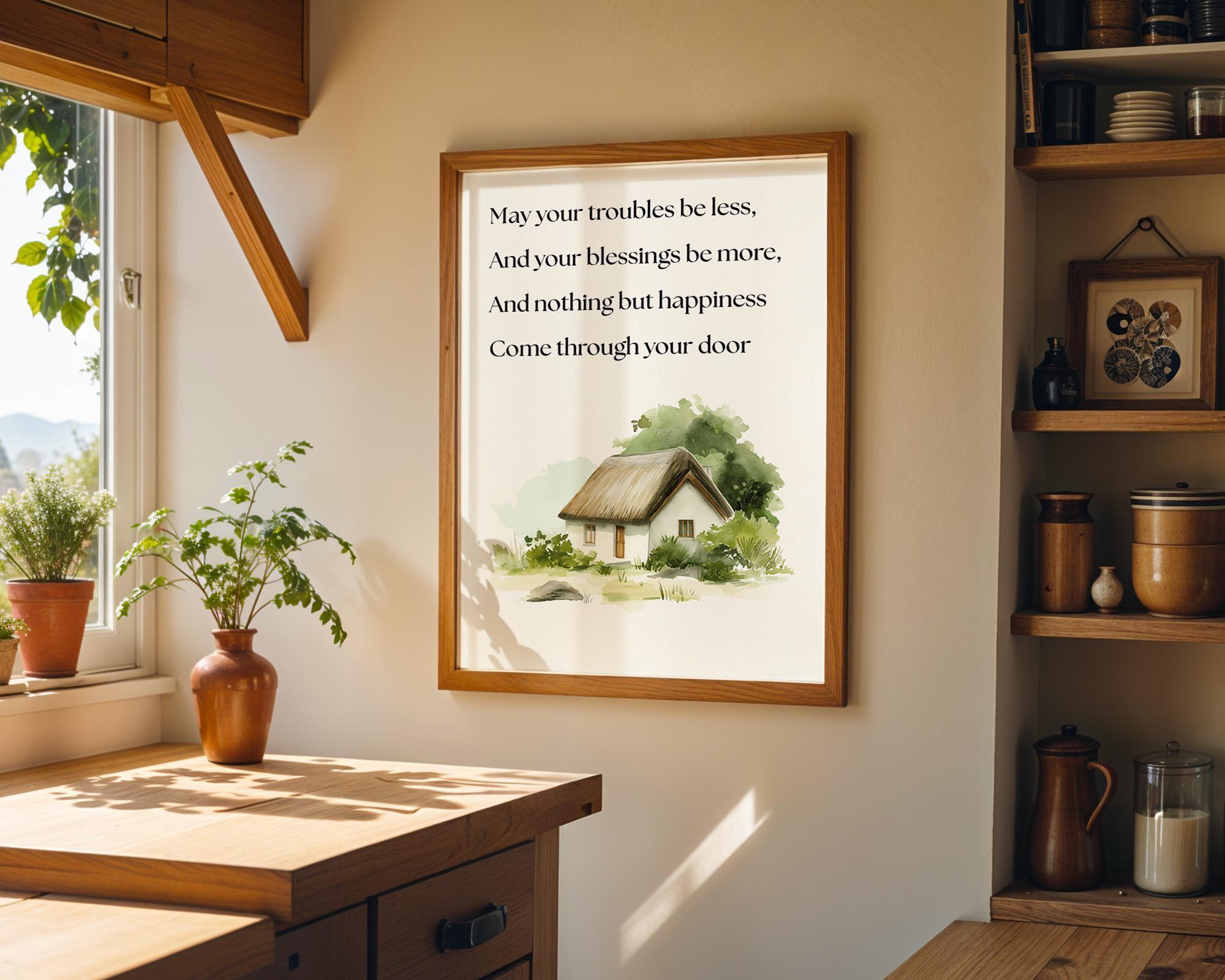 Irish Blessing May Troubles Be Less Inspirational Quote Wall Art by The Wall Art Studio