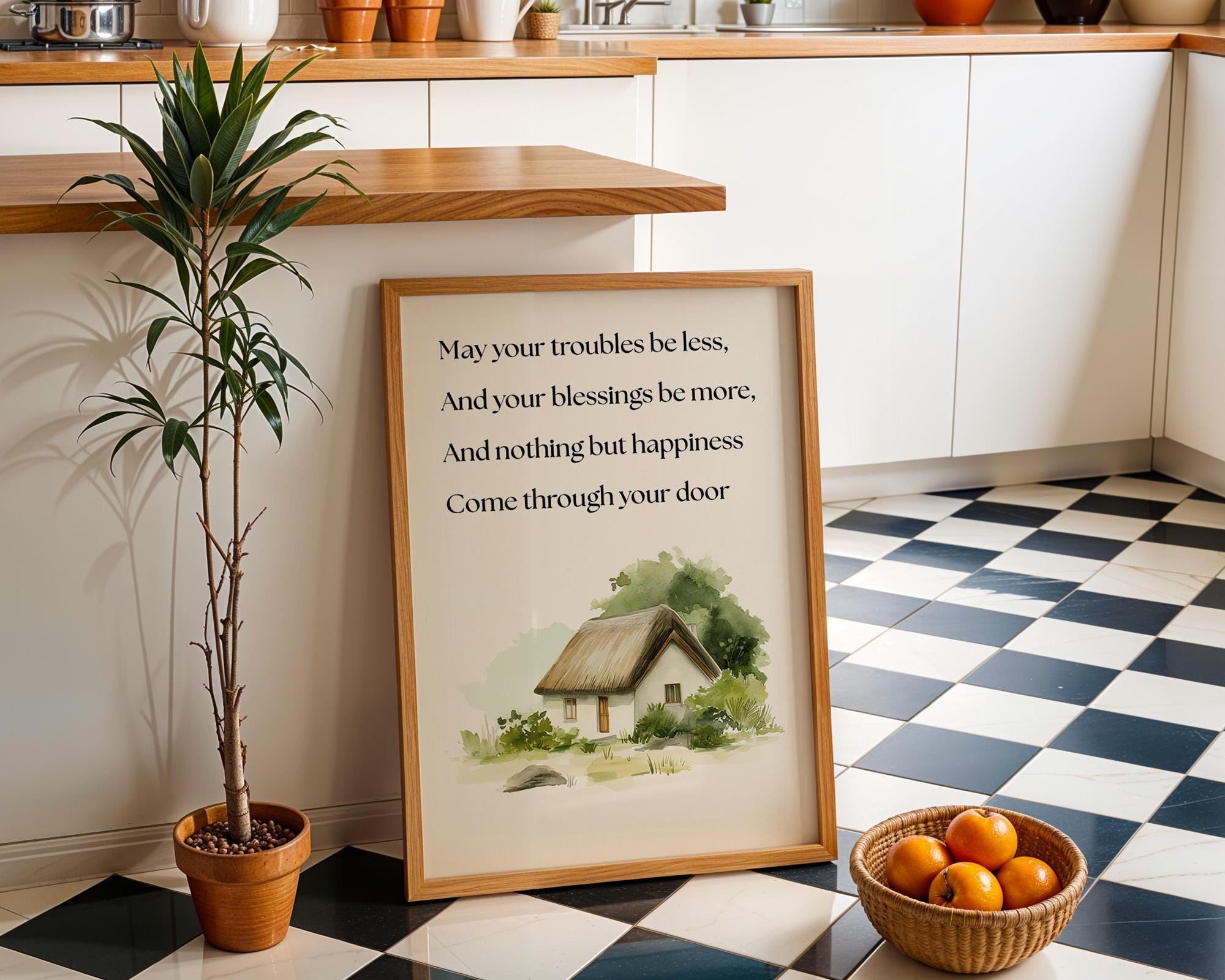 Irish Blessing May Troubles Be Less Inspirational Quote Wall Art by The Wall Art Studio