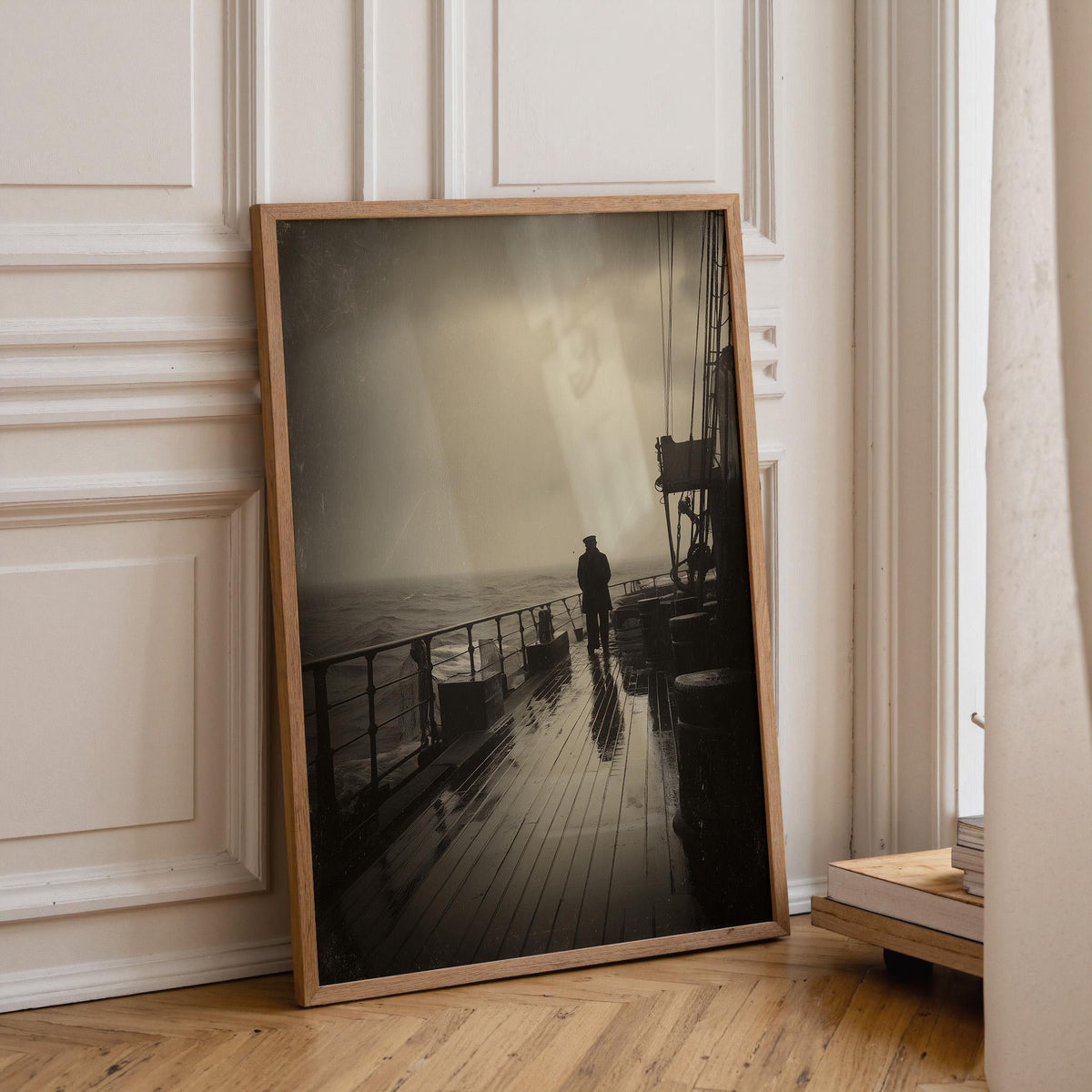 Vintage Naval Ship Photography Print, Moody Ocean Maritime Wall Art by The Wall Art Studio