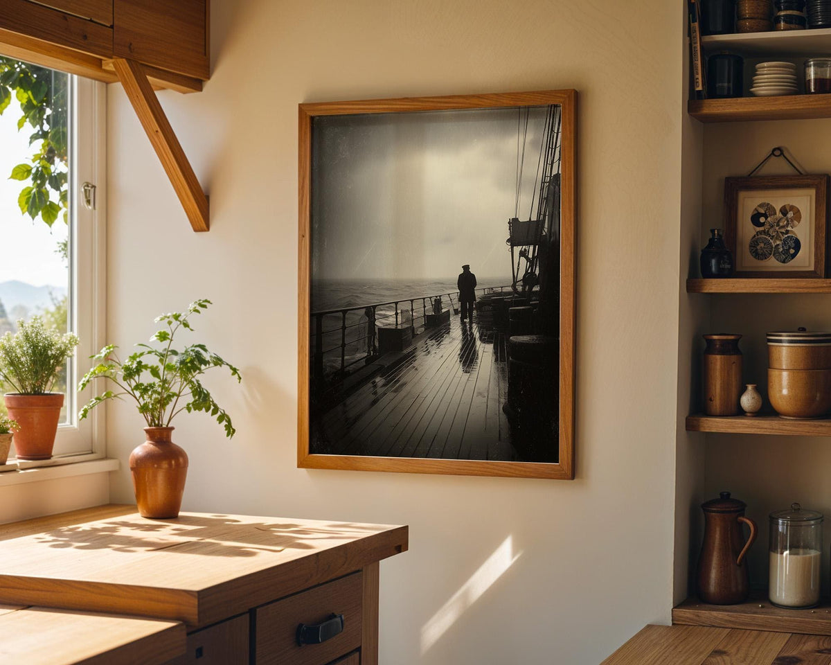 Vintage Naval Ship Photography Print, Moody Ocean Maritime Wall Art by The Wall Art Studio