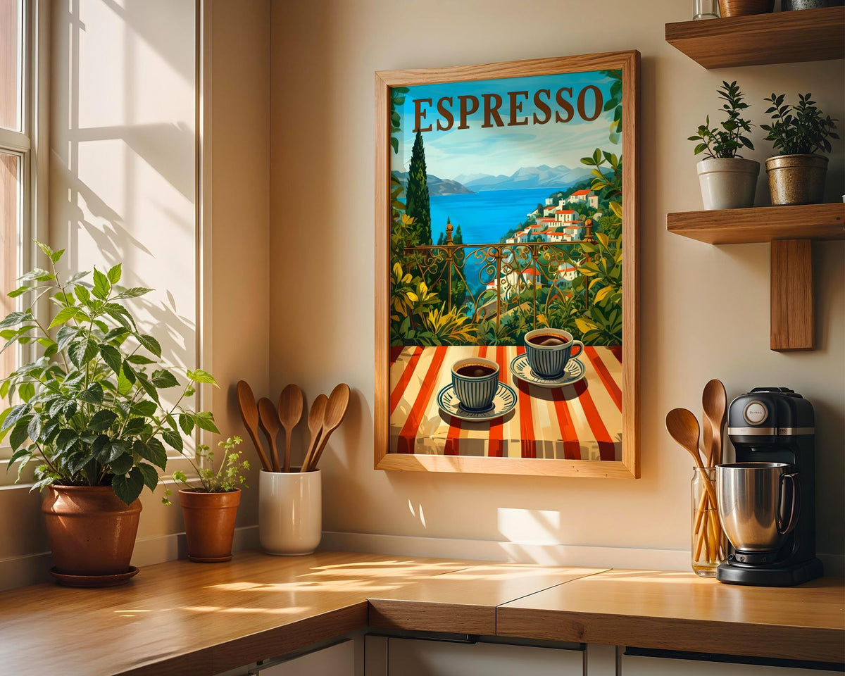 Espresso Vintage Travel Italian coffee Wall Art