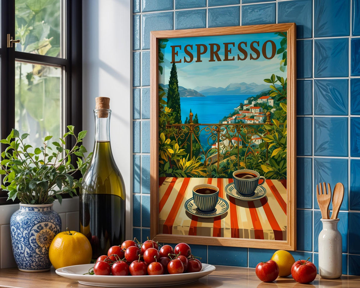 Espresso Vintage Travel Italian coffee Wall Art