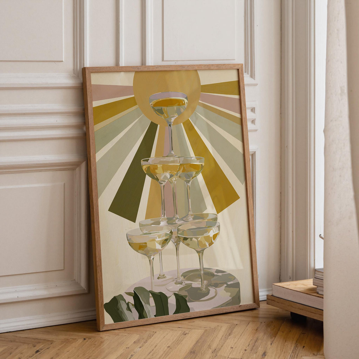 Vintage Art Deco Champagne Glass Tower Wall Art by The Wall Art Studio