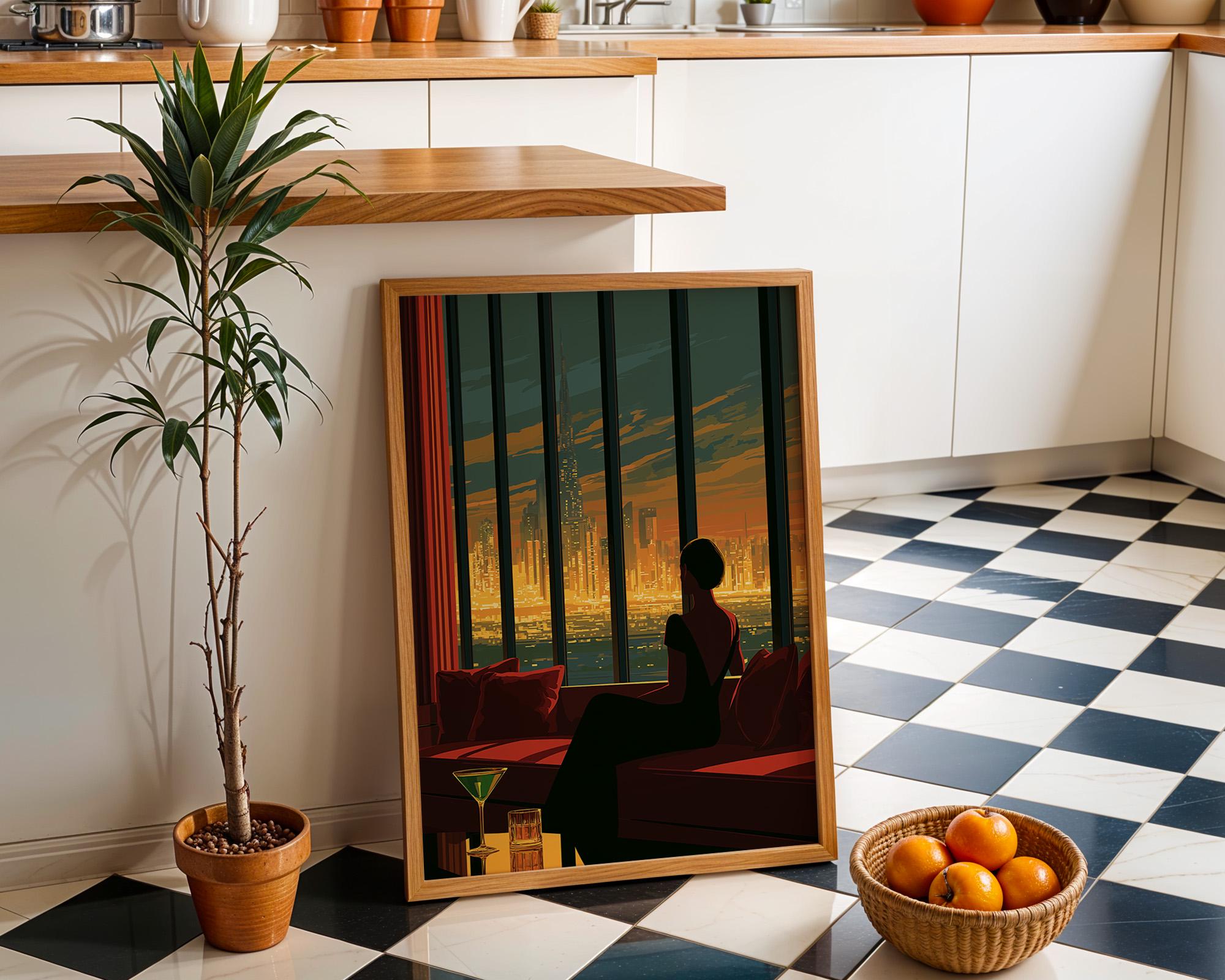 Art Deco Luxury Penthouse City Skyline Wall Art by The Wall Art Studio