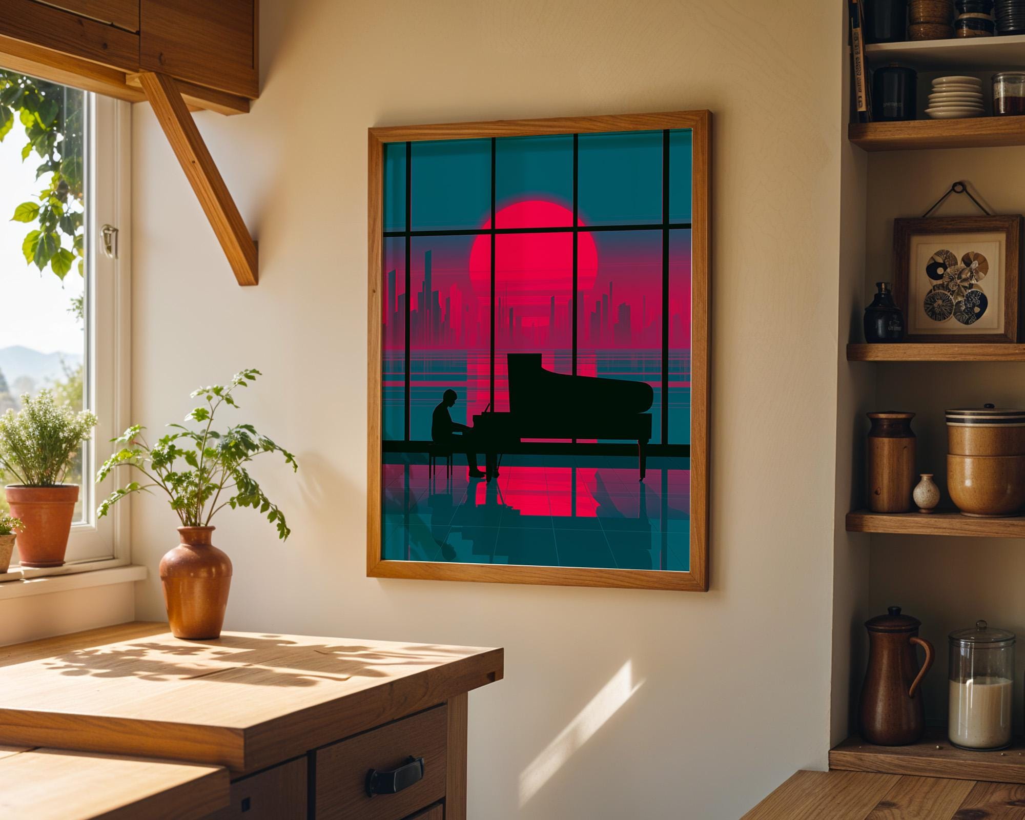 Art Deco Grand Piano Neo Deco Music Room Wall Art by The Wall Art Studio