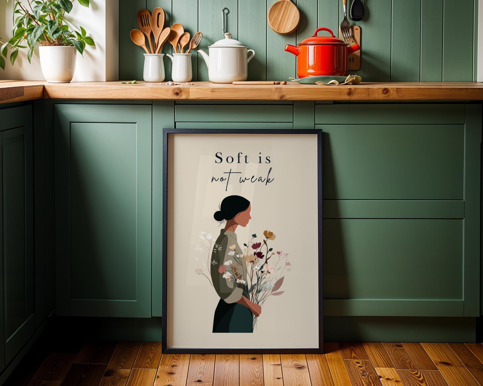 Soft Is Not Weak Feminist Empowerment Activist Wall Art by The Wall Art Studio