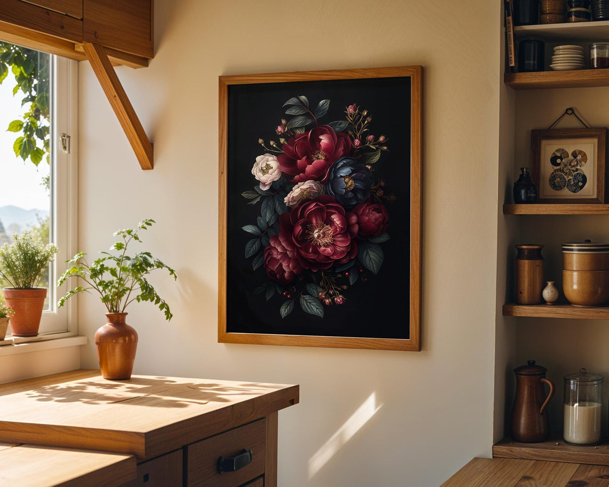 Gothic Red Rose Dark Romantic Floral Wall Art